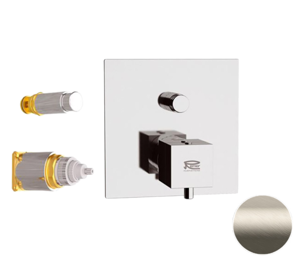 Смеситель термостатический для душа Remer Q-Elegance QT09KBXV, сталь