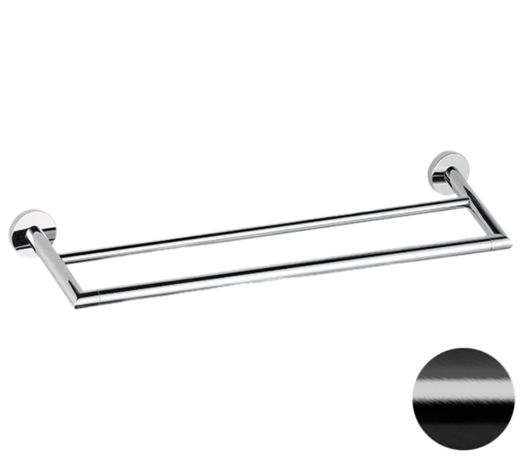 Полотенцедержатель двойной 60 см Remer Guest GS33CFP, черный брашированный хром