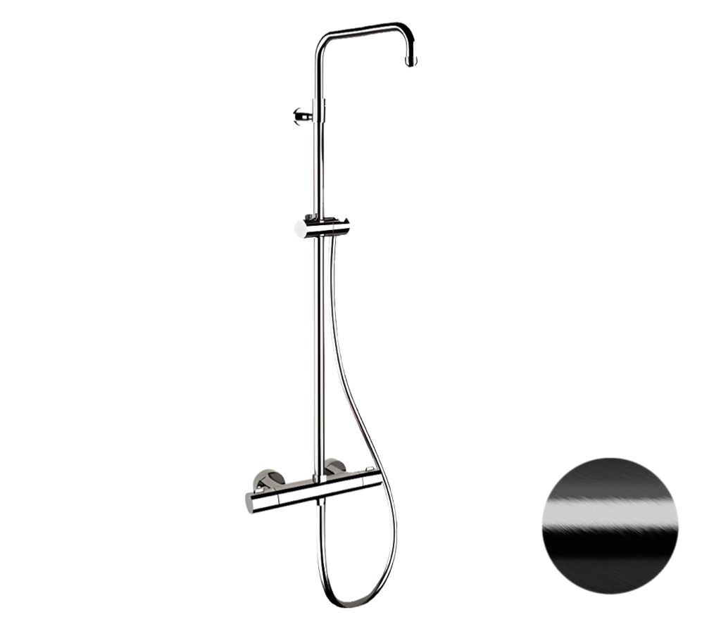 Душевая система термостатическая Remer Elegance EQ32ASSDCFP, черный брашированный хром