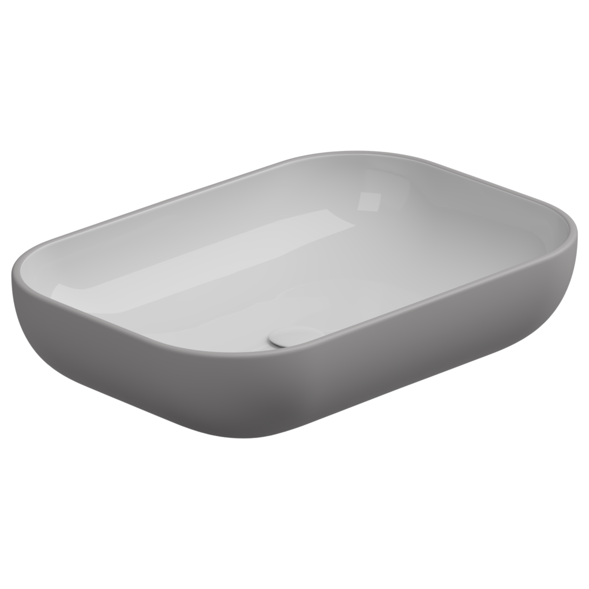 Раковина накладная биколор 60x42 см GSG Ceramic Design Easy EALAVRE60BI000/038, White/Fumo Matt