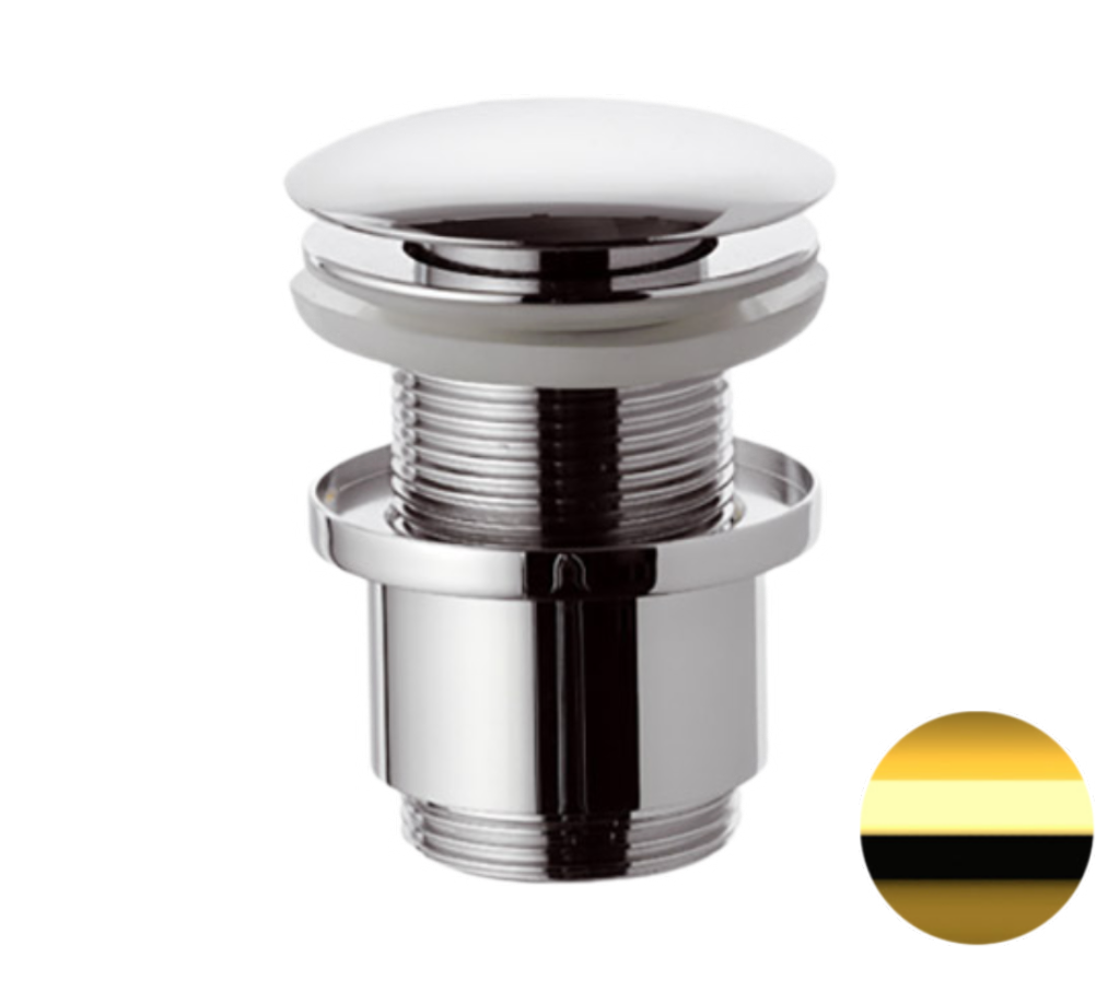 Донный клапан без перелива 1”1/4 Remer 904CC2114DO, золото глянцевое