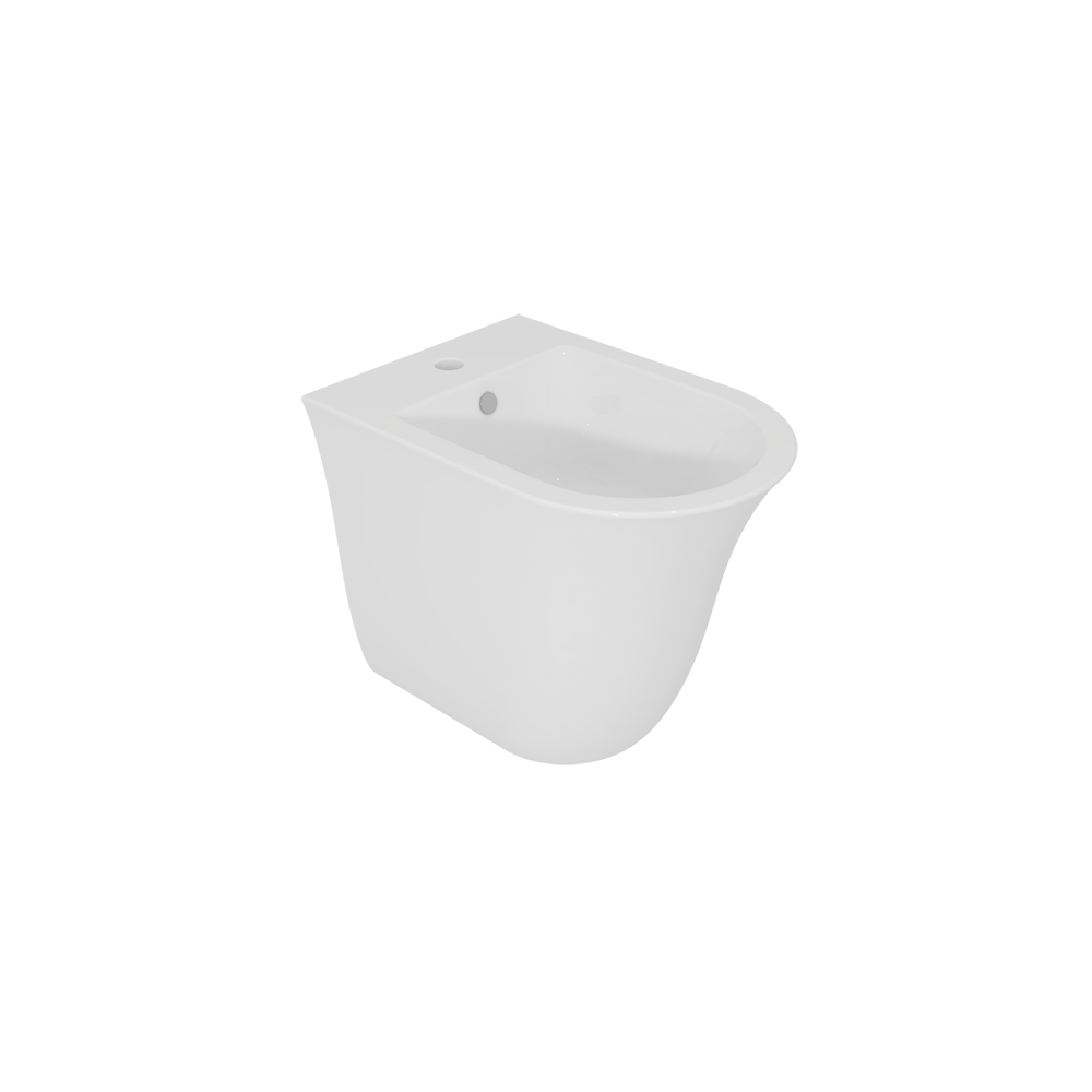 Биде приставное GSG Ceramic Design Flut FLBI01000, белый глянцевый