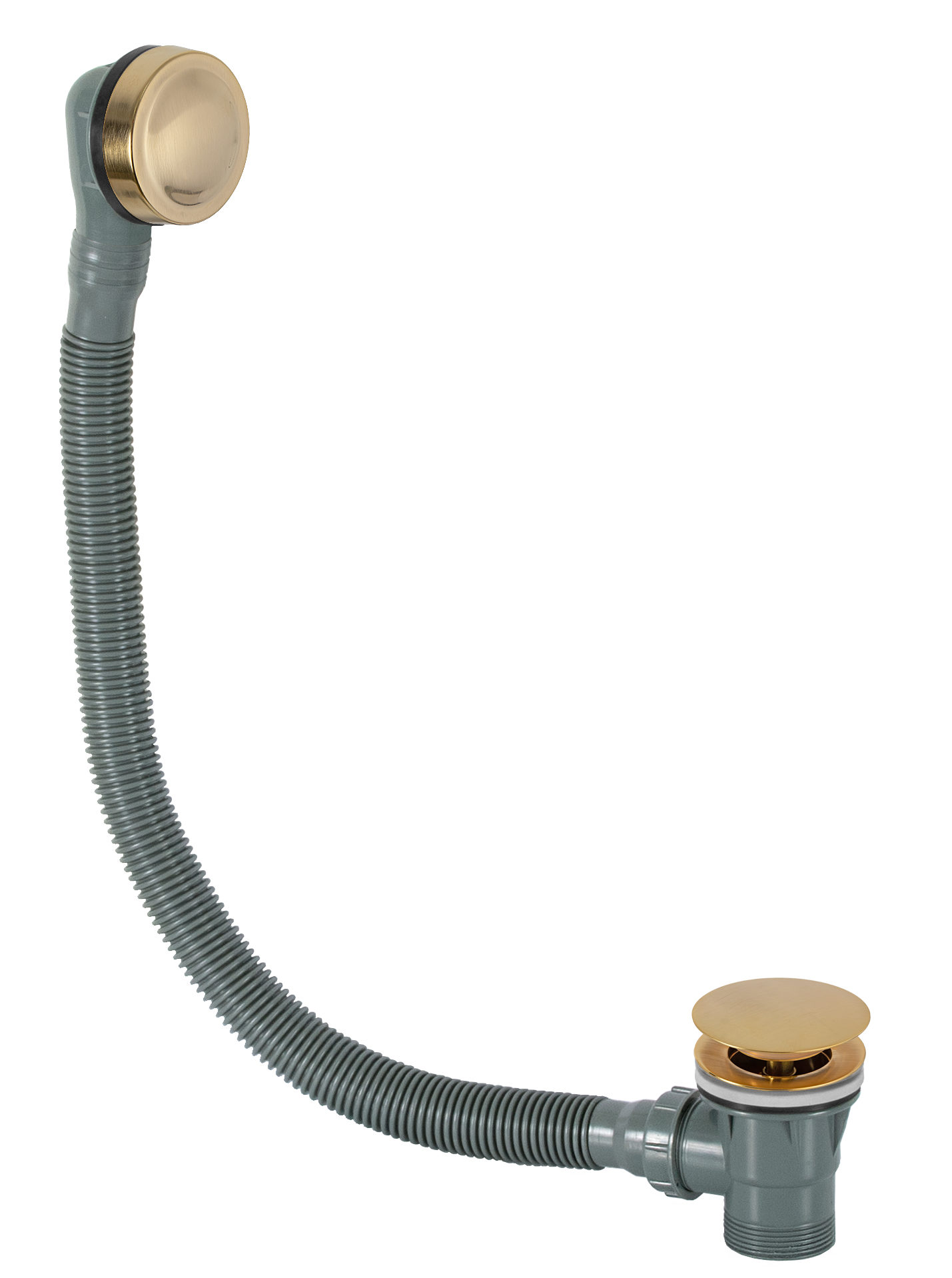 Слив-перелив click-clack для ванны Remer 96PCCBG, золото брашированное