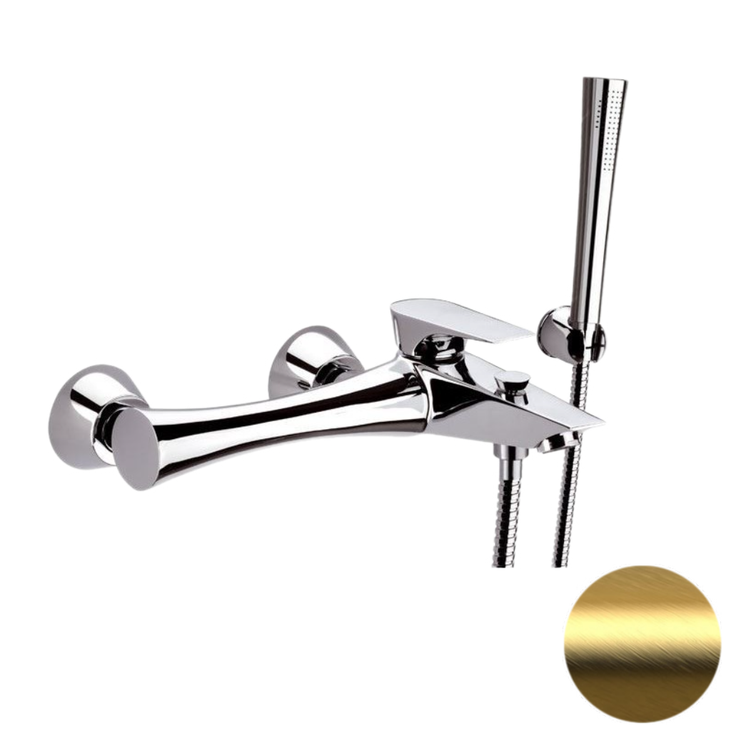 Смеситель для ванны Daniel Diva DV610DP, золото брашированное