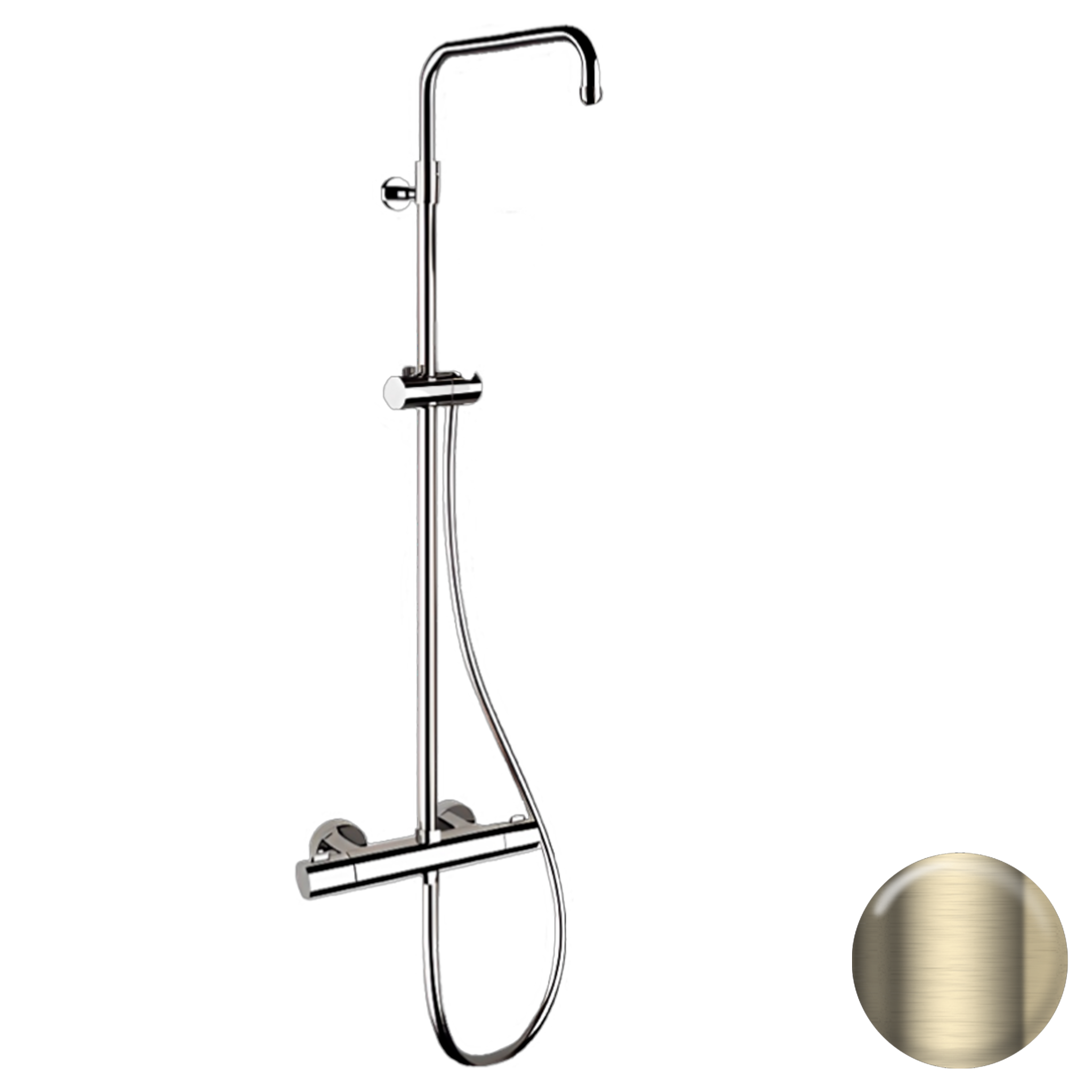 Душевая система термостатическая Remer Elegance EQ32ASSDCH, шампань брашированная PVD