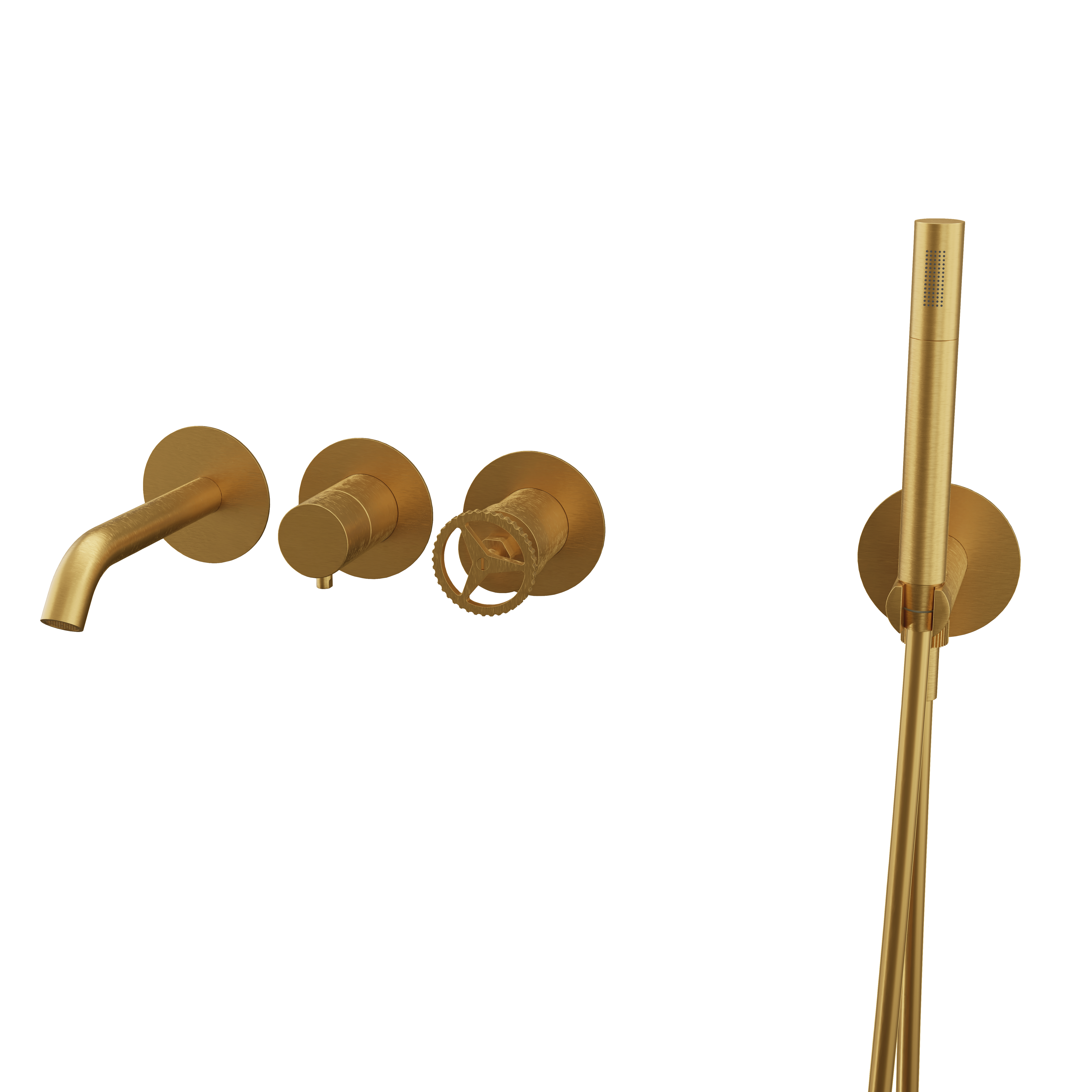 Смеситель для ванны Remer Chrono CH53D2PBG, золото брашированное