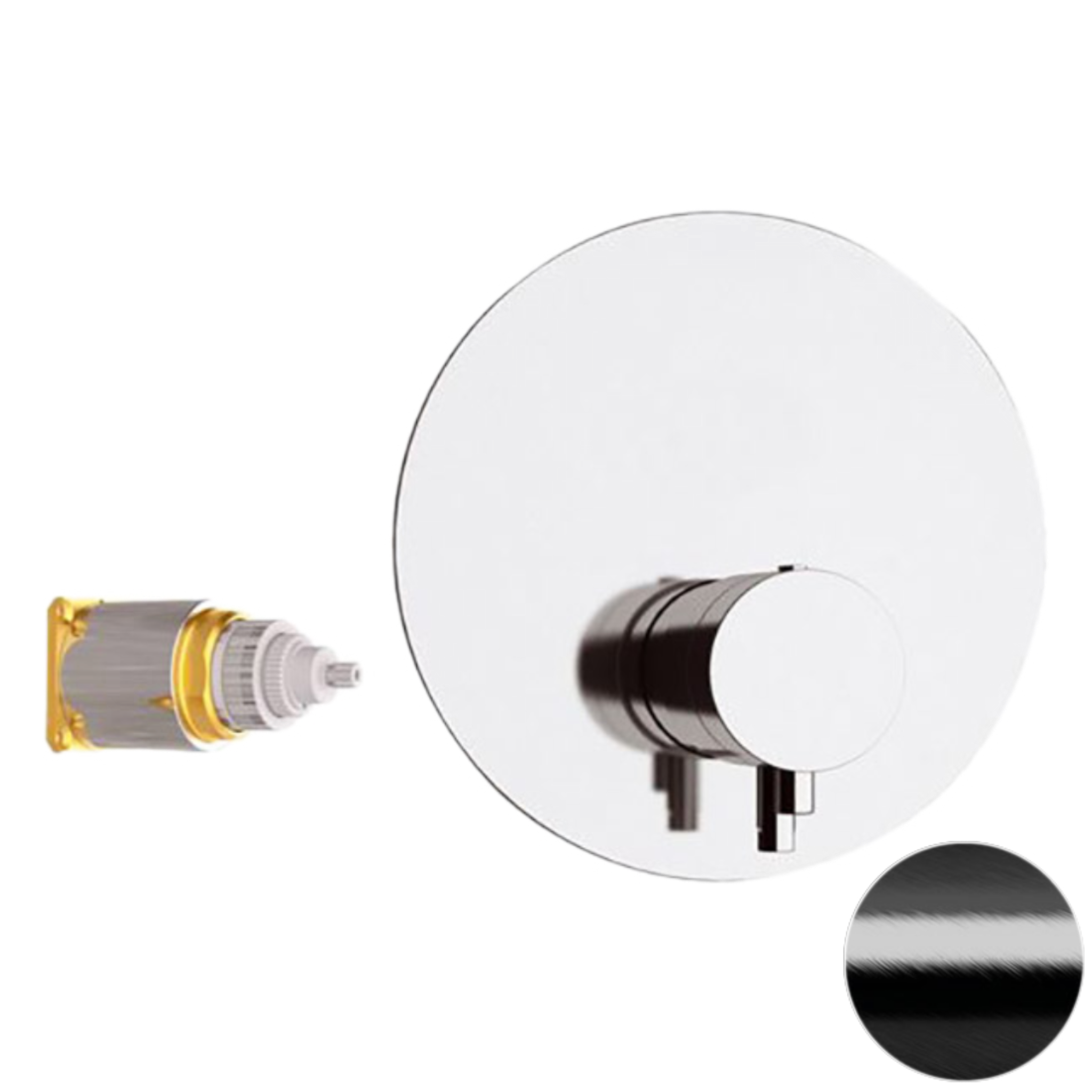 Смеситель термостатический для душа Remer Elegance NT30KBCFP, черный брашированный хром