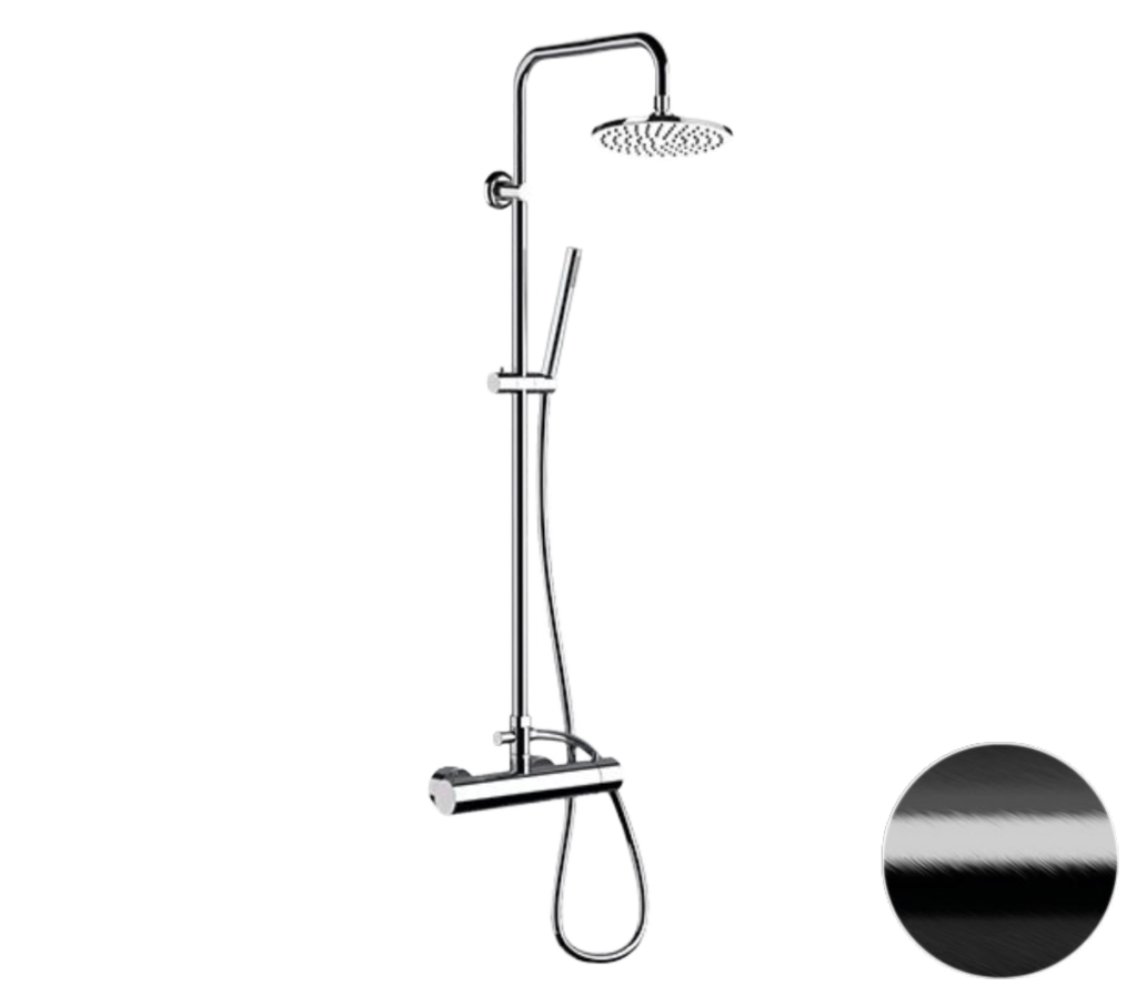 Душевая система Remer Minimal N37RX7MMM20CFP, черный брашированный хром
