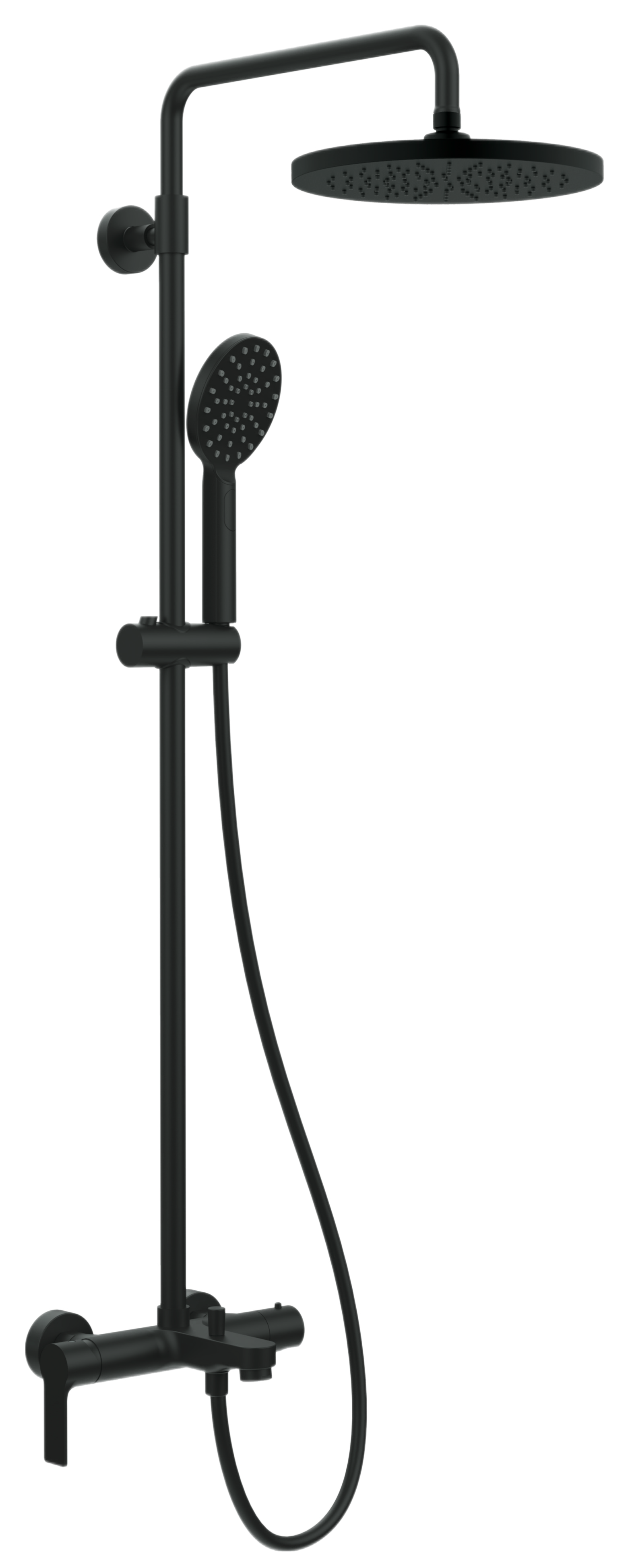 Душевая система с изливом Remer Energy EY34A8MPMD25NO, черный матовый