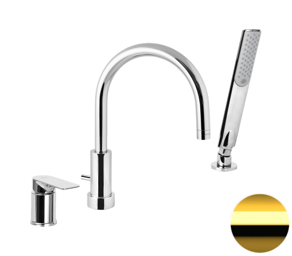 Смеситель для ванны Remer Infinity I07DO, золото глянцевое