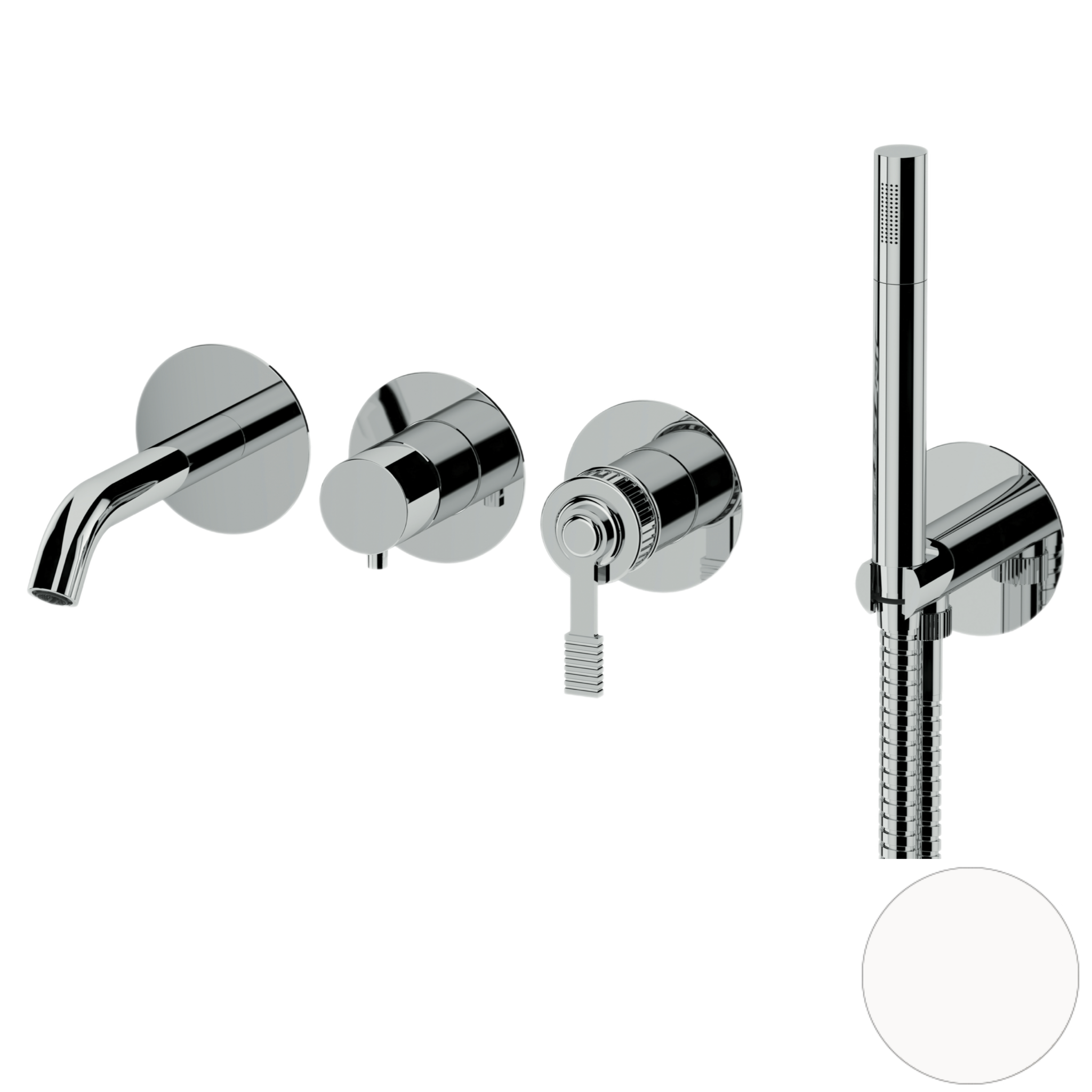 Смеситель для ванны Remer Atelier AL53D2PWBBO, белый матовый