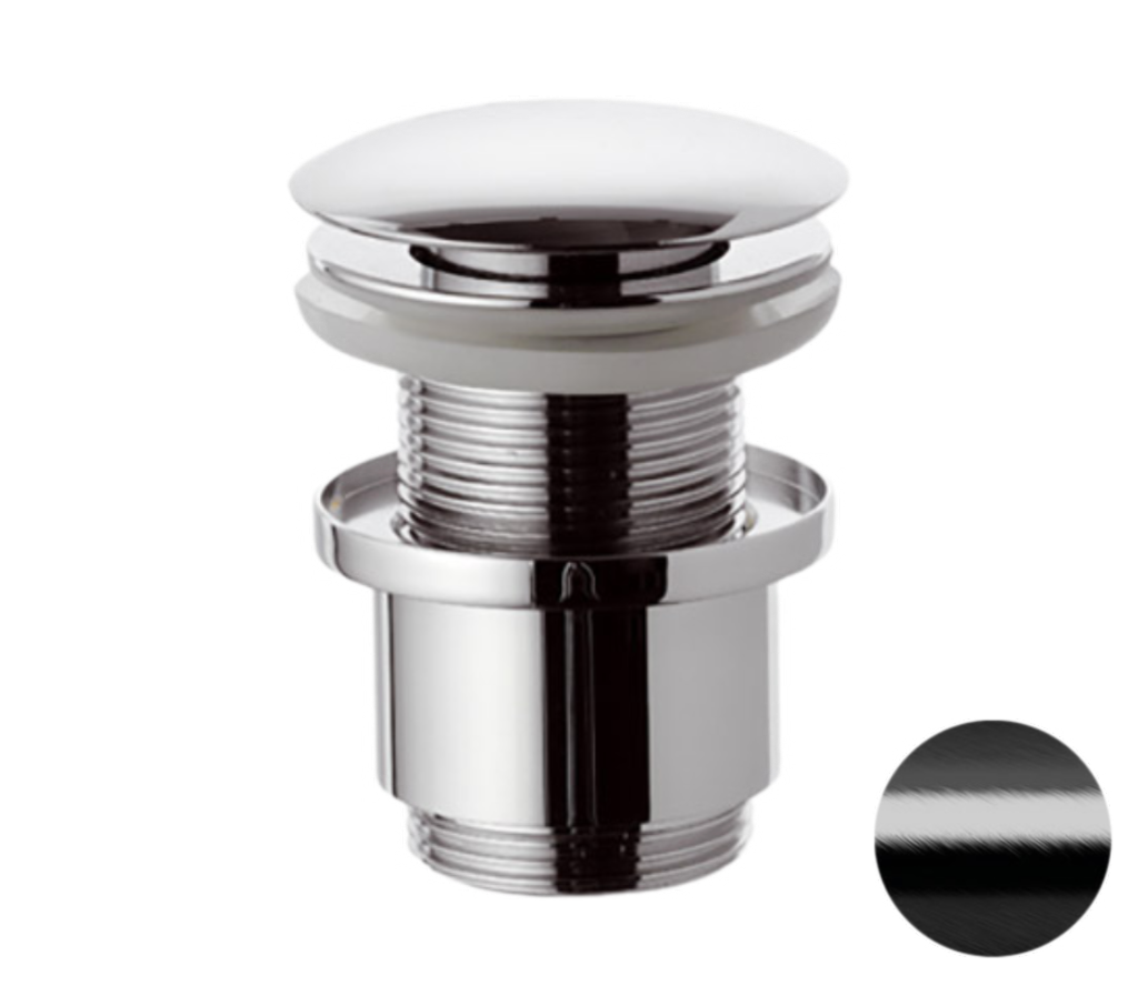 Донный клапан без перелива 1”1/4 Remer 904CC2114CFP, черный брашированный хром