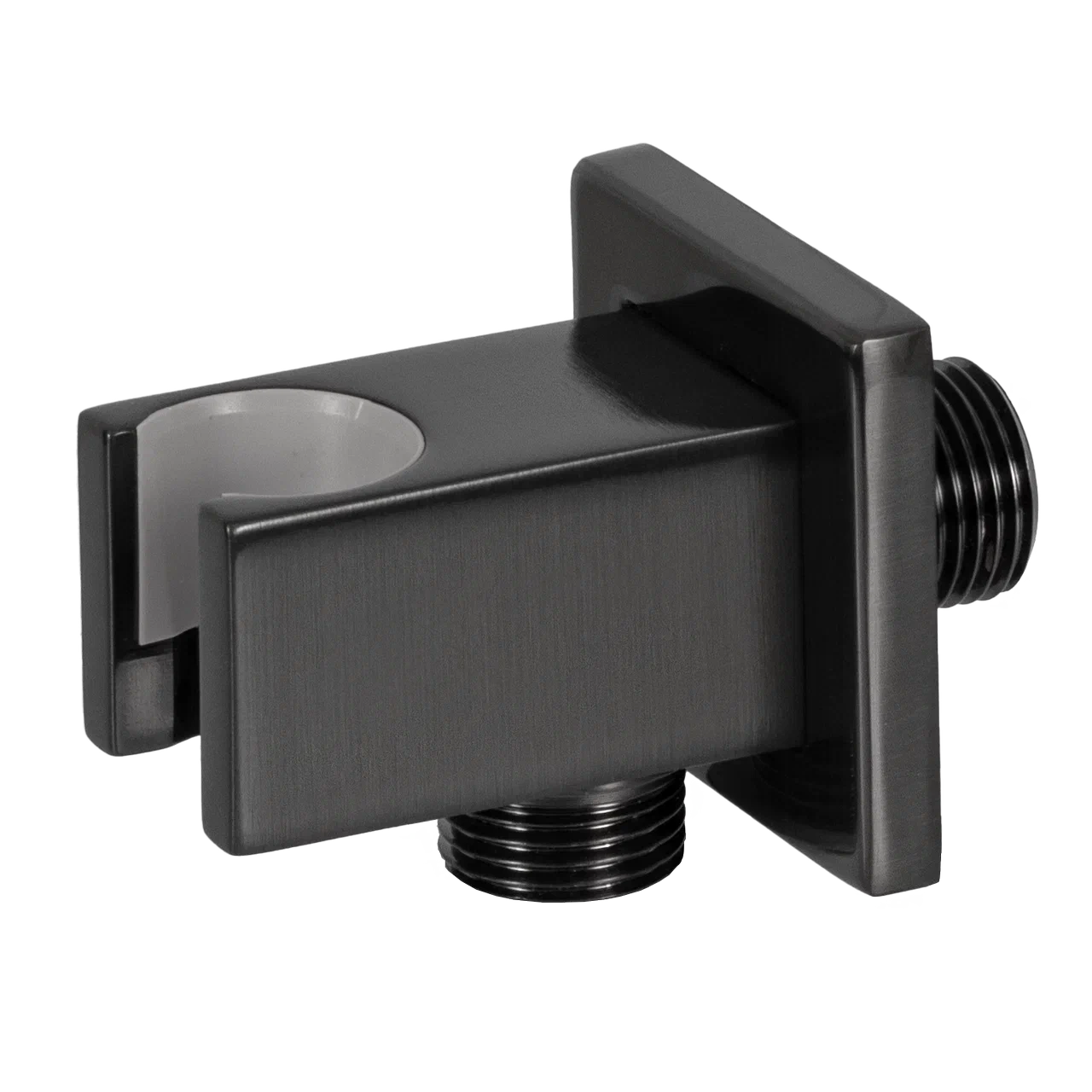 Держатель ручного душа с подключением шланга Remer 337QCFP, черный брашированный хром