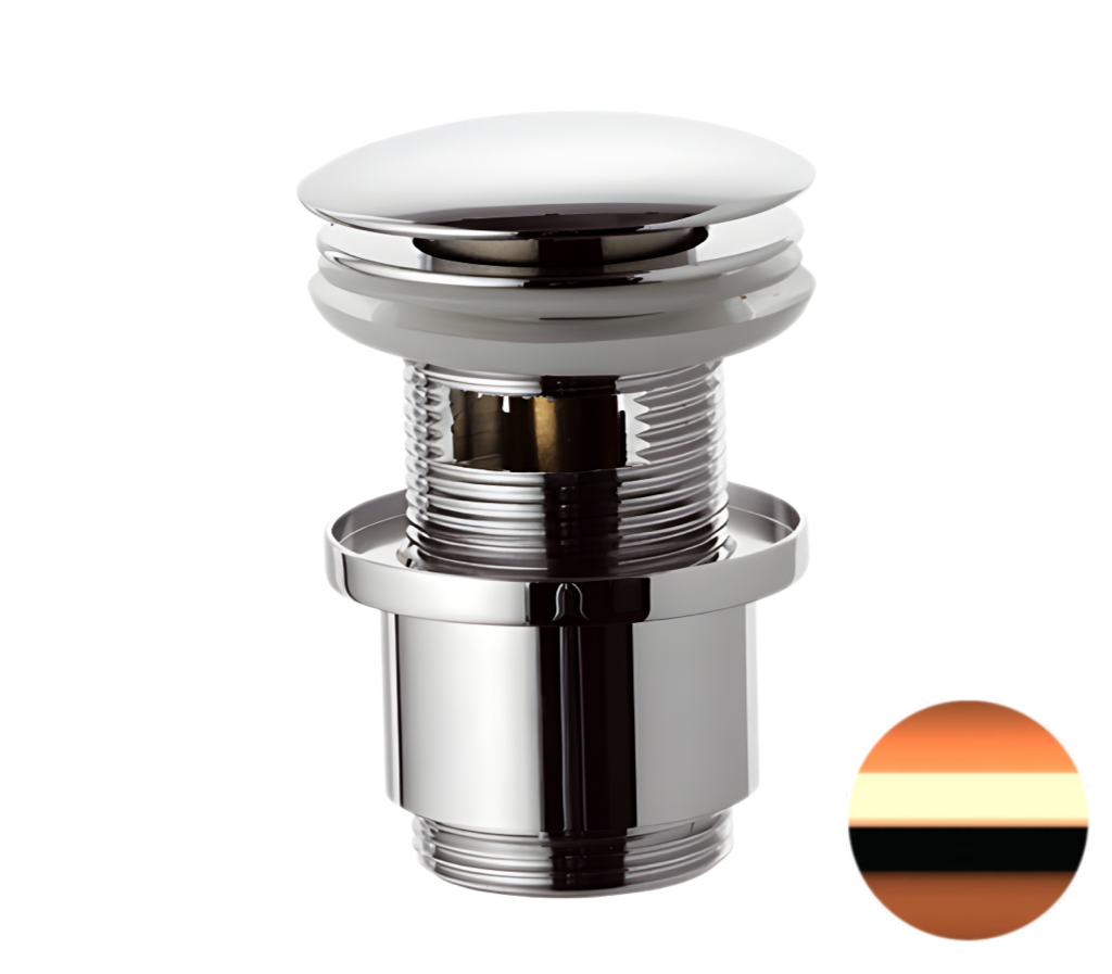 Донный клапан с переливом 1”1/4 Remer 905CC2114RL, медь глянцевая