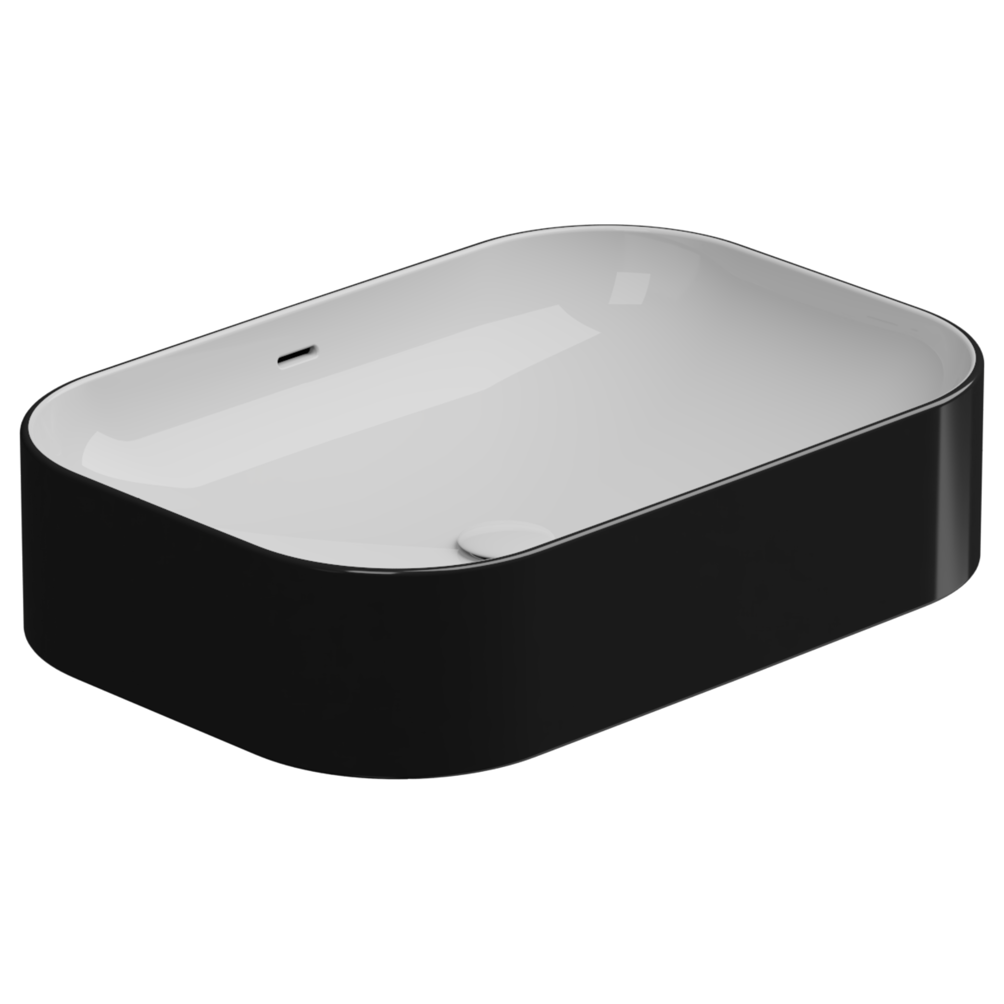 Раковина накладная биколор 60x42 см GSG Ceramic Design Easy EALAVTP60BI000/002, White/Black Shiny