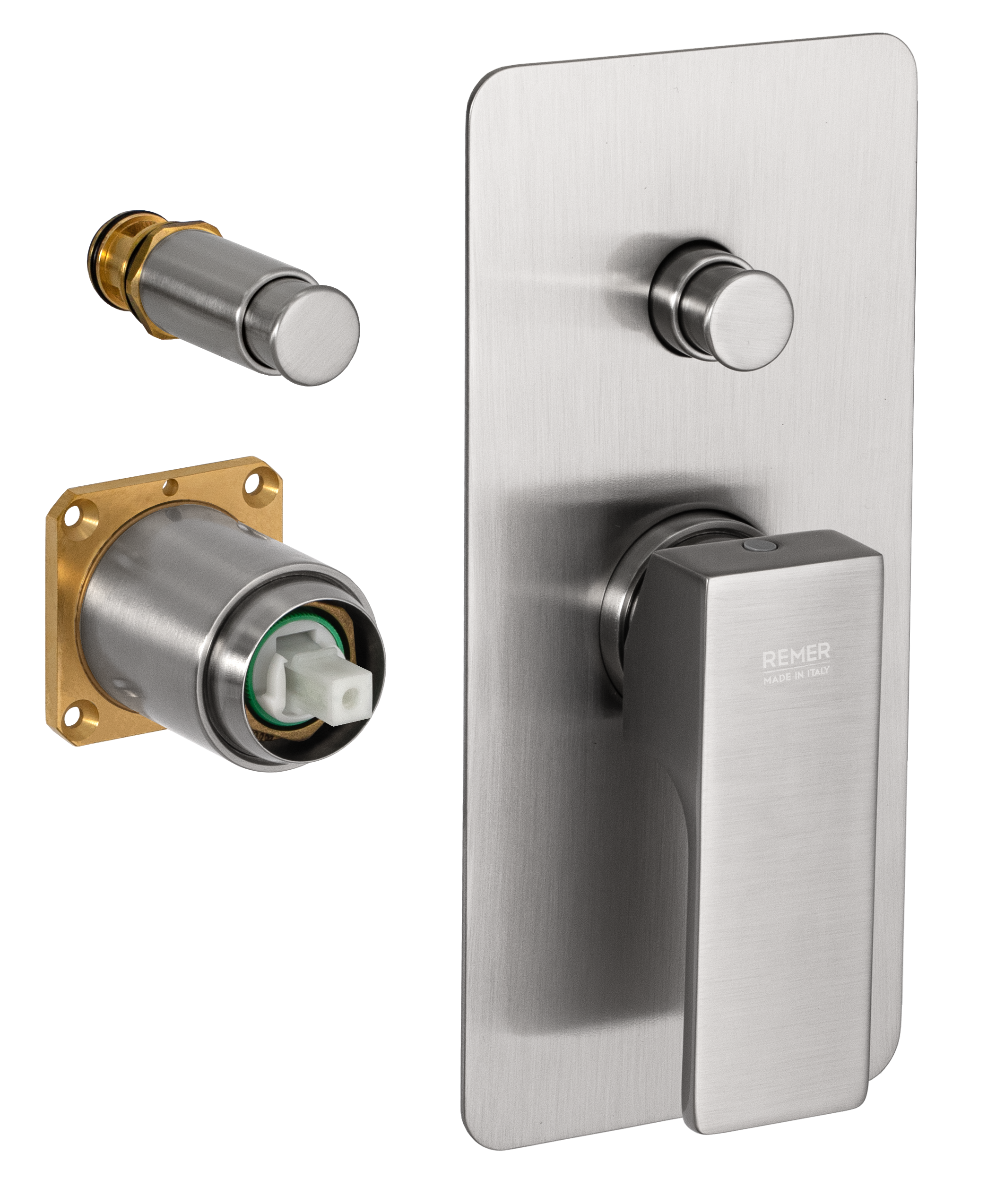 Смеситель для душа Remer Absolute AU09KBNP, никель брашированный