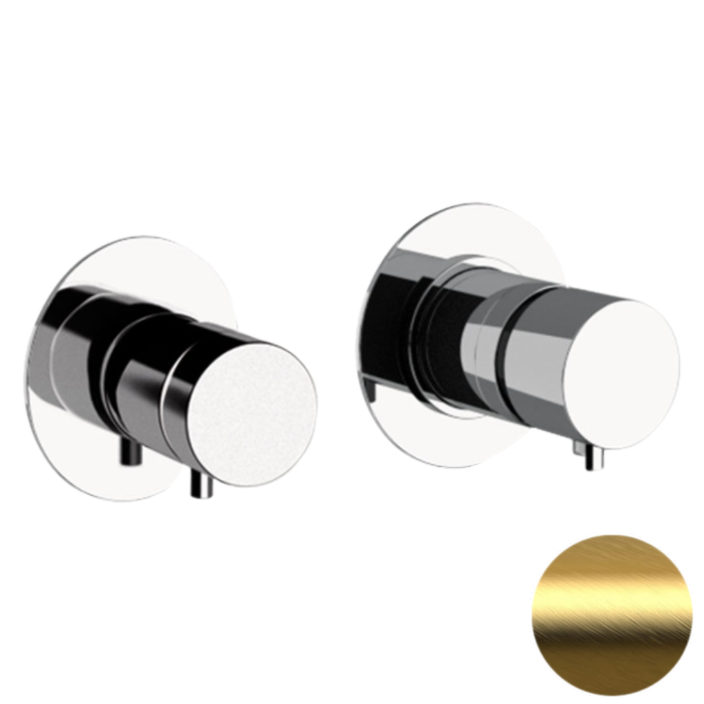 Смеситель термостатический для душа Daniel Tokyo TXT625DP, золото брашированное