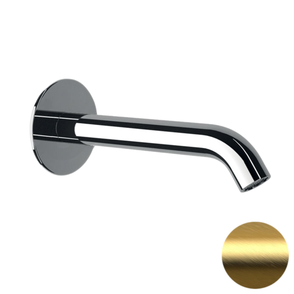 Излив настенный 19 см Daniel Tokyo TK4704BLDP, золото брашированное