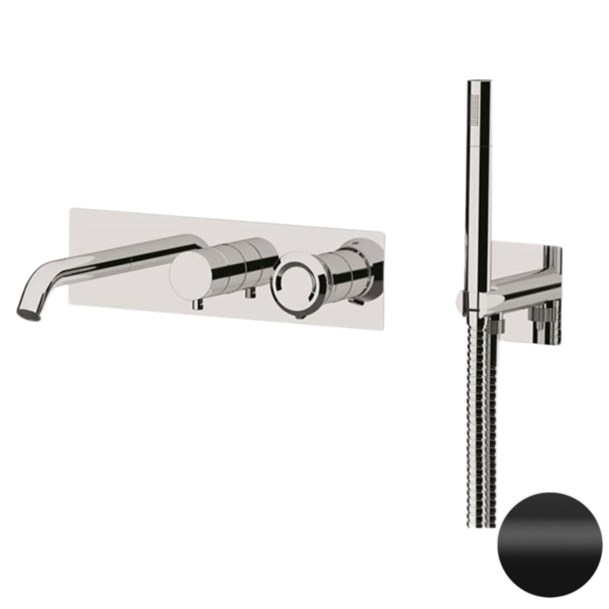 Смеситель для ванны Remer Element ET53D2WBNO, черный матовый