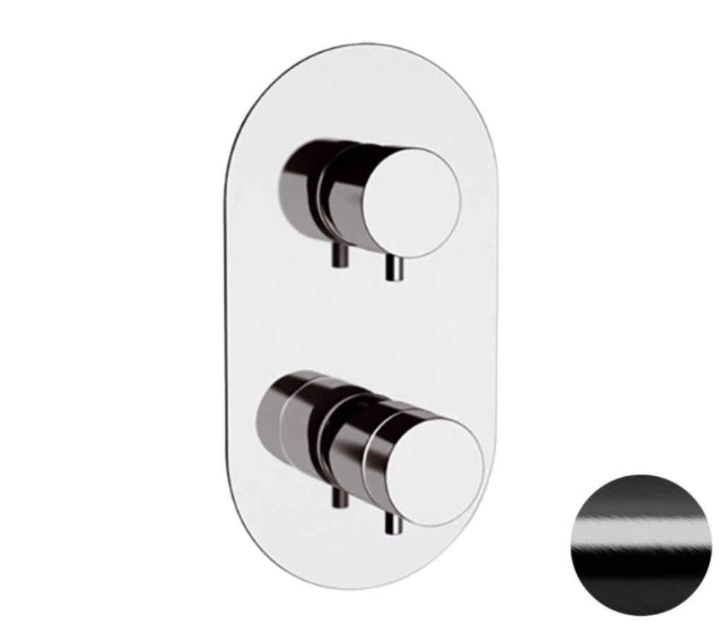 Смеситель термостатический для душа Remer Elegance NT93CFP, черный брашированный хром