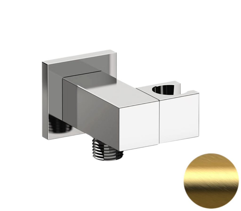 Держатель ручного душа с подключением шланга Remer 337SBG, золото брашированное