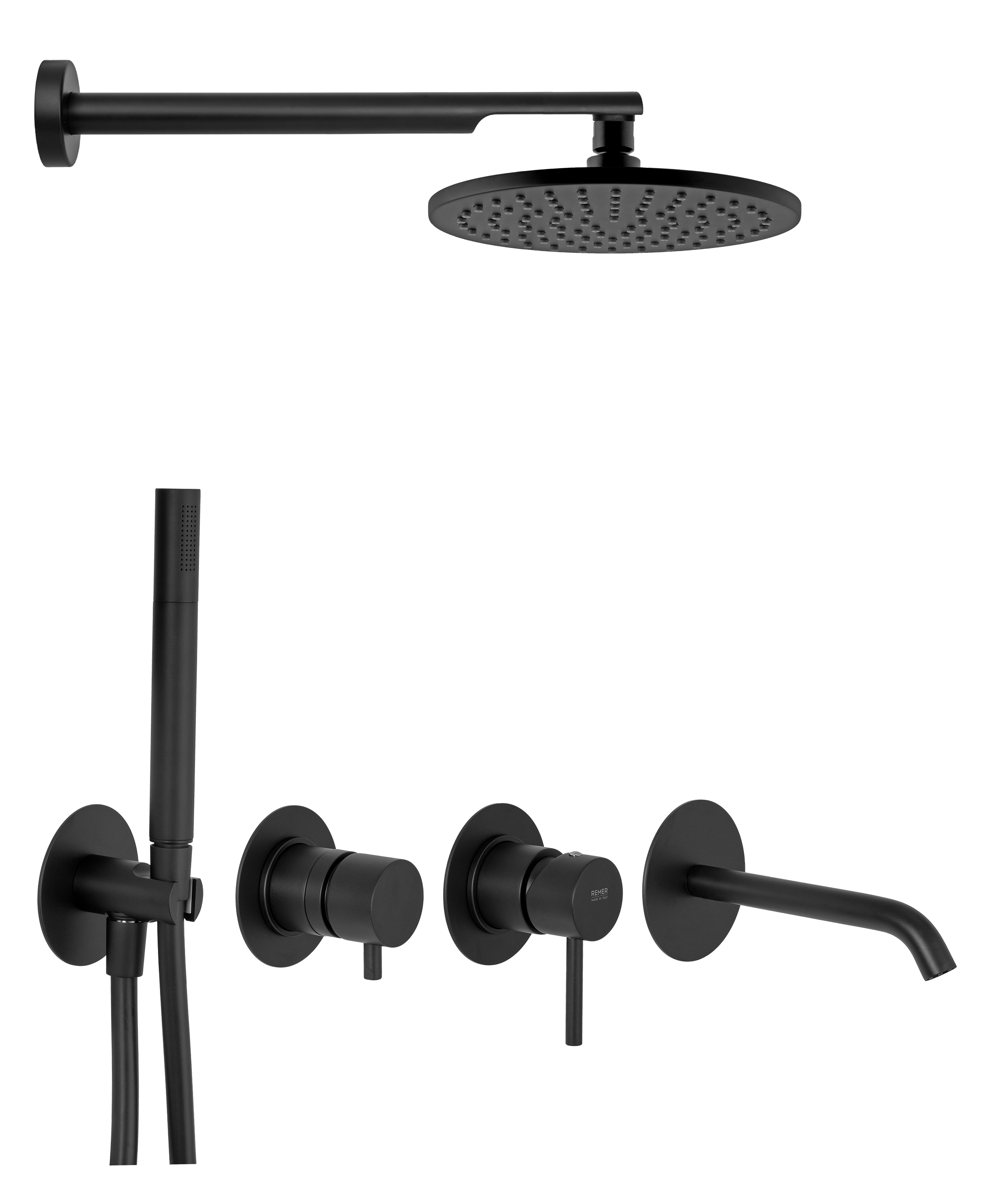 Душевая система Remer X Style X96D3SETNO, черный матовый