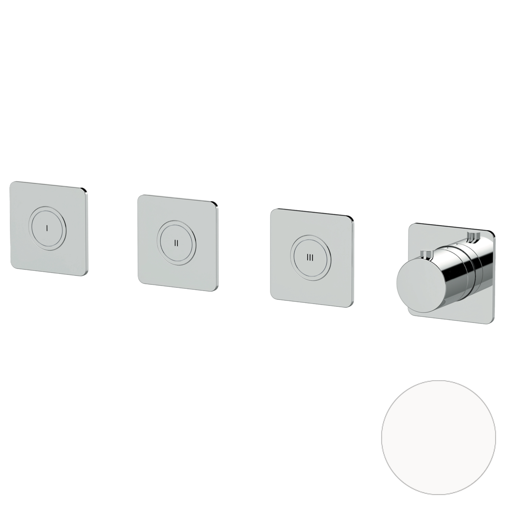 Смеситель термостатический для душа Remer X Style X99QD3PKBBO, белый матовый