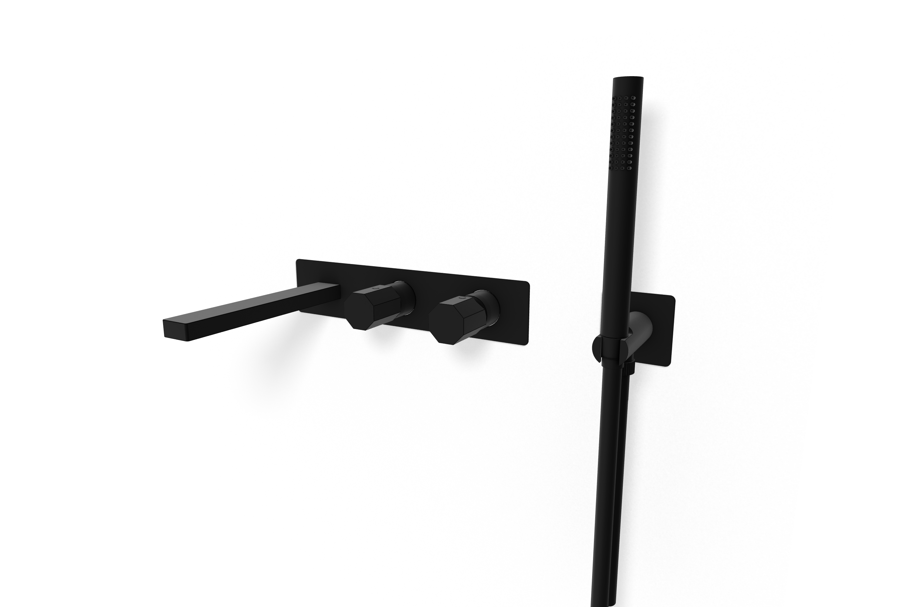 Смеситель для ванны Remer Ottagono ON53D2WBNO, черный матовый