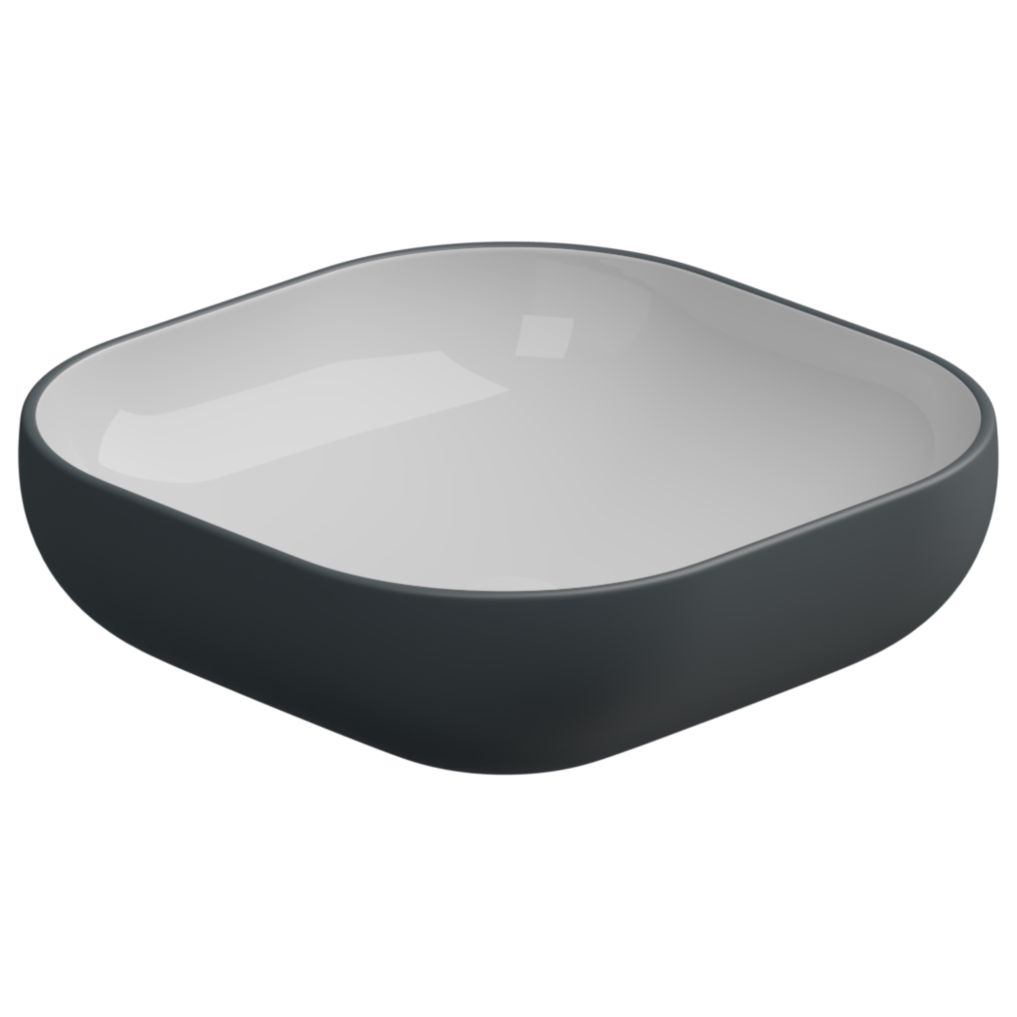 Раковина накладная биколор 45 см GSG Ceramic Design Easy EALAVQU45BI000/028, White/Ebano Matt