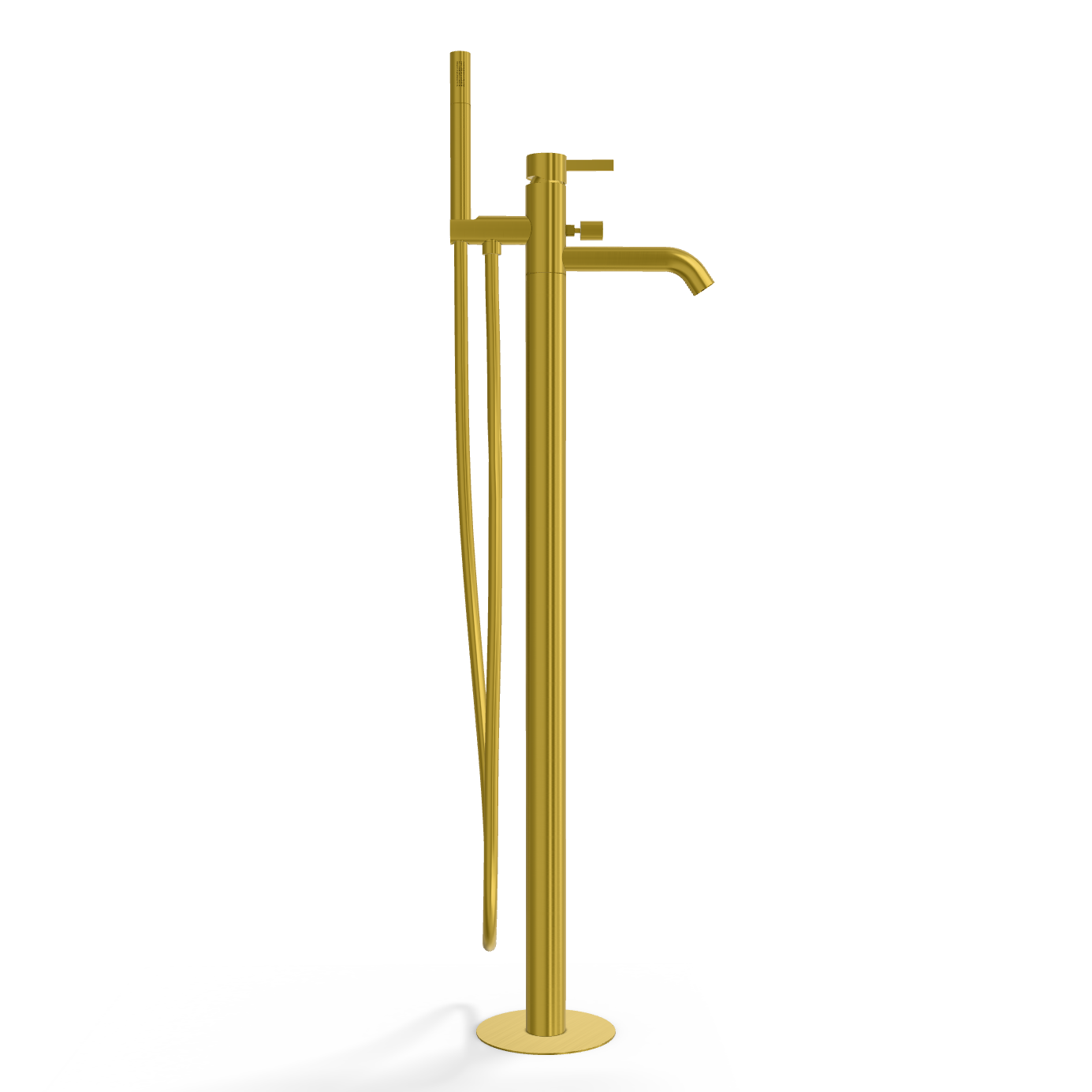 Смеситель для ванны напольный Remer Metrica MC08HS, латунь брашированная PVD