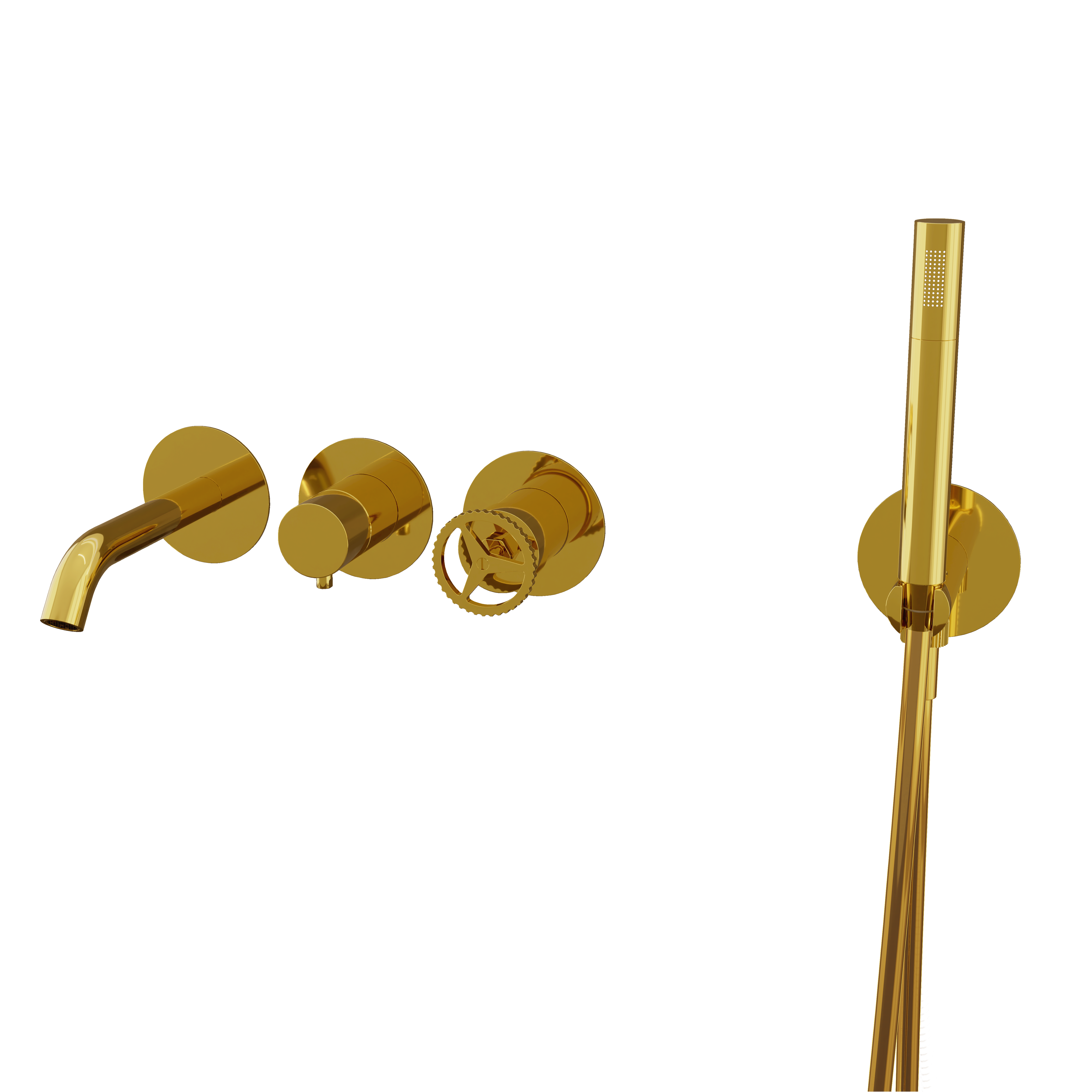 Смеситель для ванны Remer Chrono CH53D2PDO, золото глянцевое