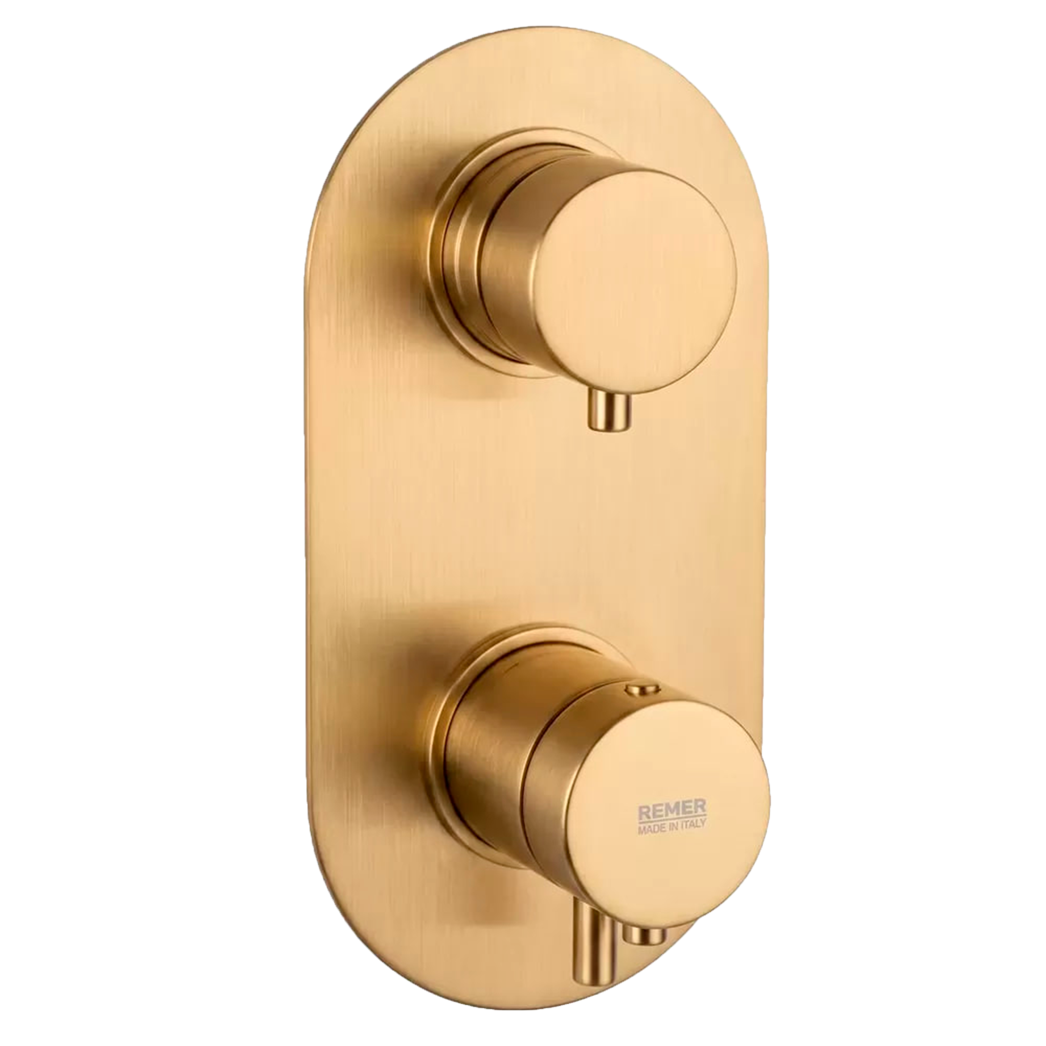 Смеситель термостатический для душа Remer Elegance NT93KBBG, золото брашированное