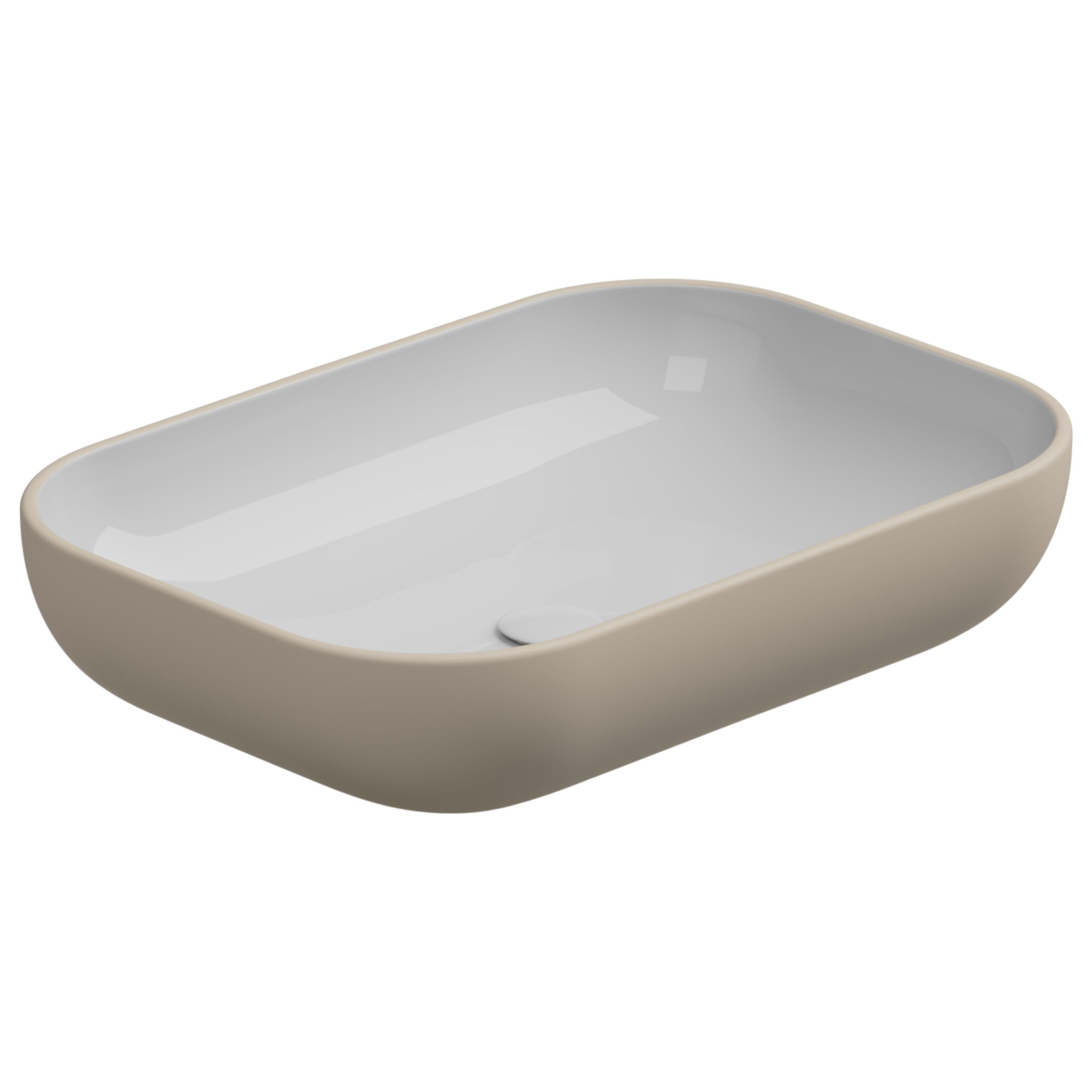 Раковина накладная биколор 60x42 см GSG Ceramic Design Easy EALAVRE60BI000/034, White/Sabbia Matt