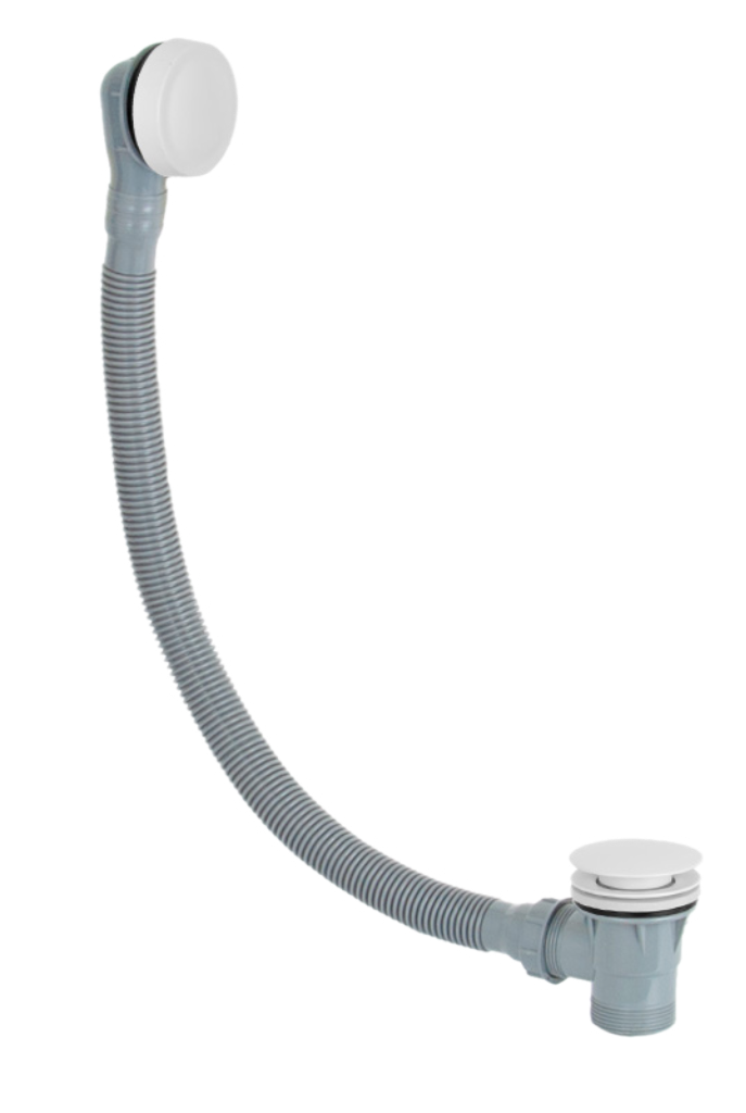 Слив-перелив click-clack для ванны Remer 96PCCBO, белый матовый