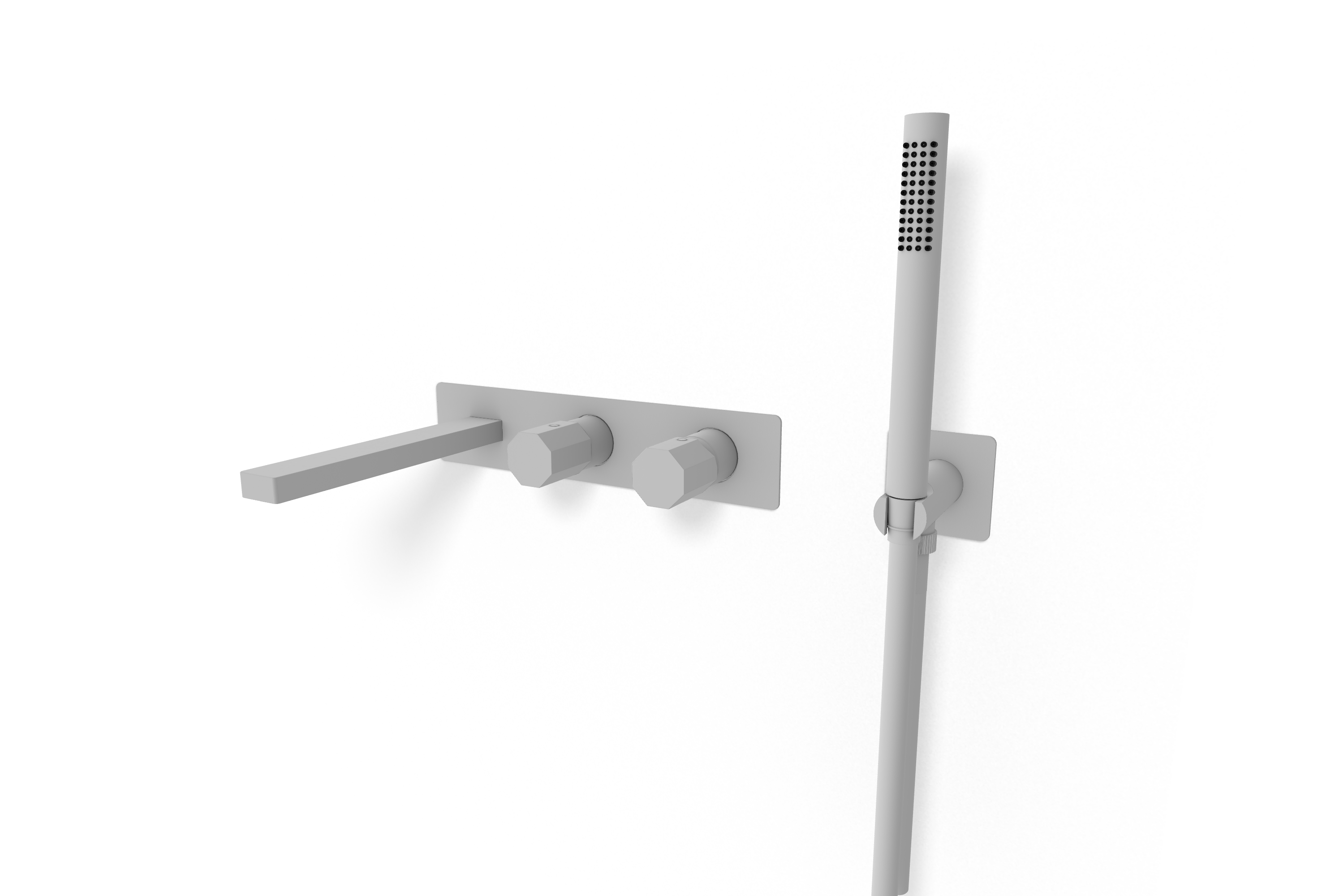 Смеситель для ванны Remer Ottagono ON53D2WBBO, белый матовый