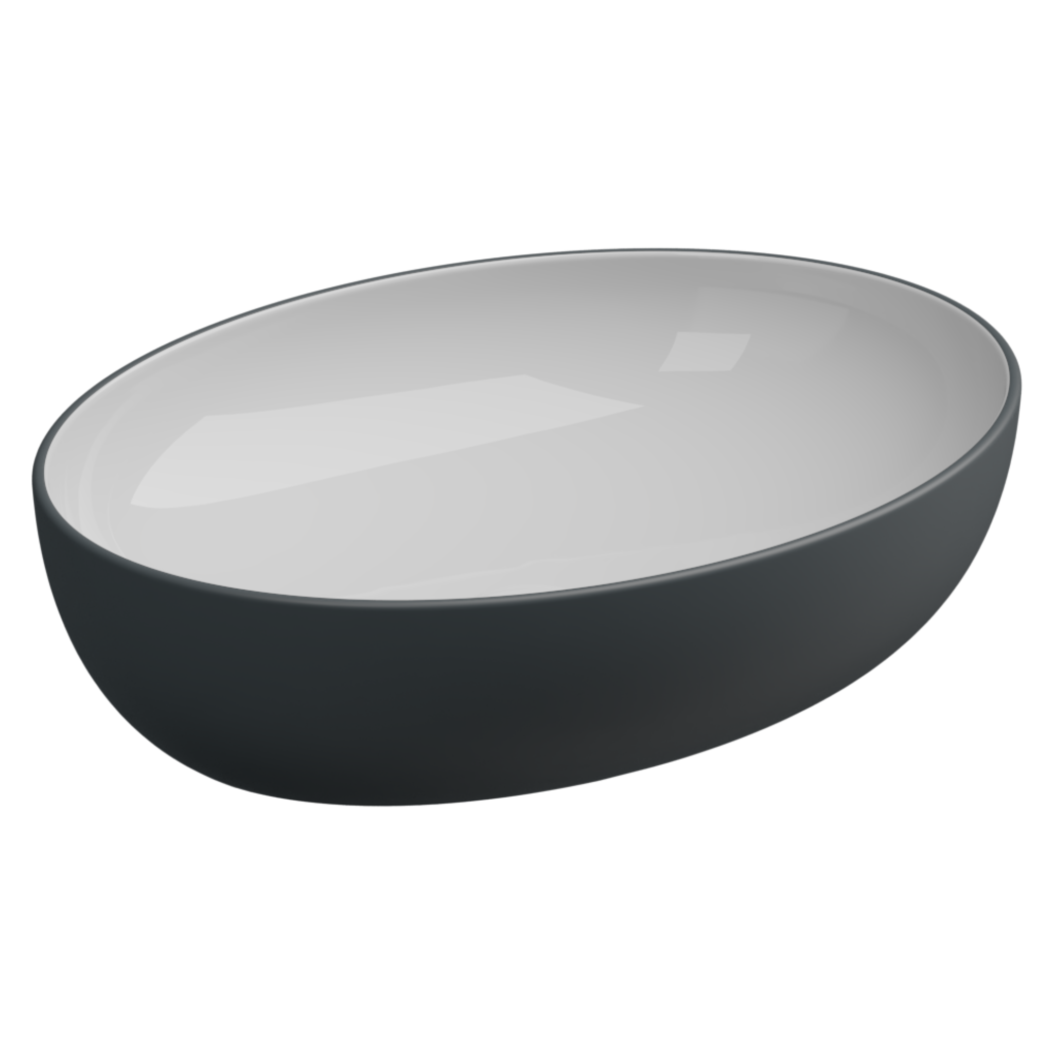 Раковина накладная биколор 55x42 см GSG Ceramic Design Easy EALAVOV55BI000/028, White/Ebano Matt