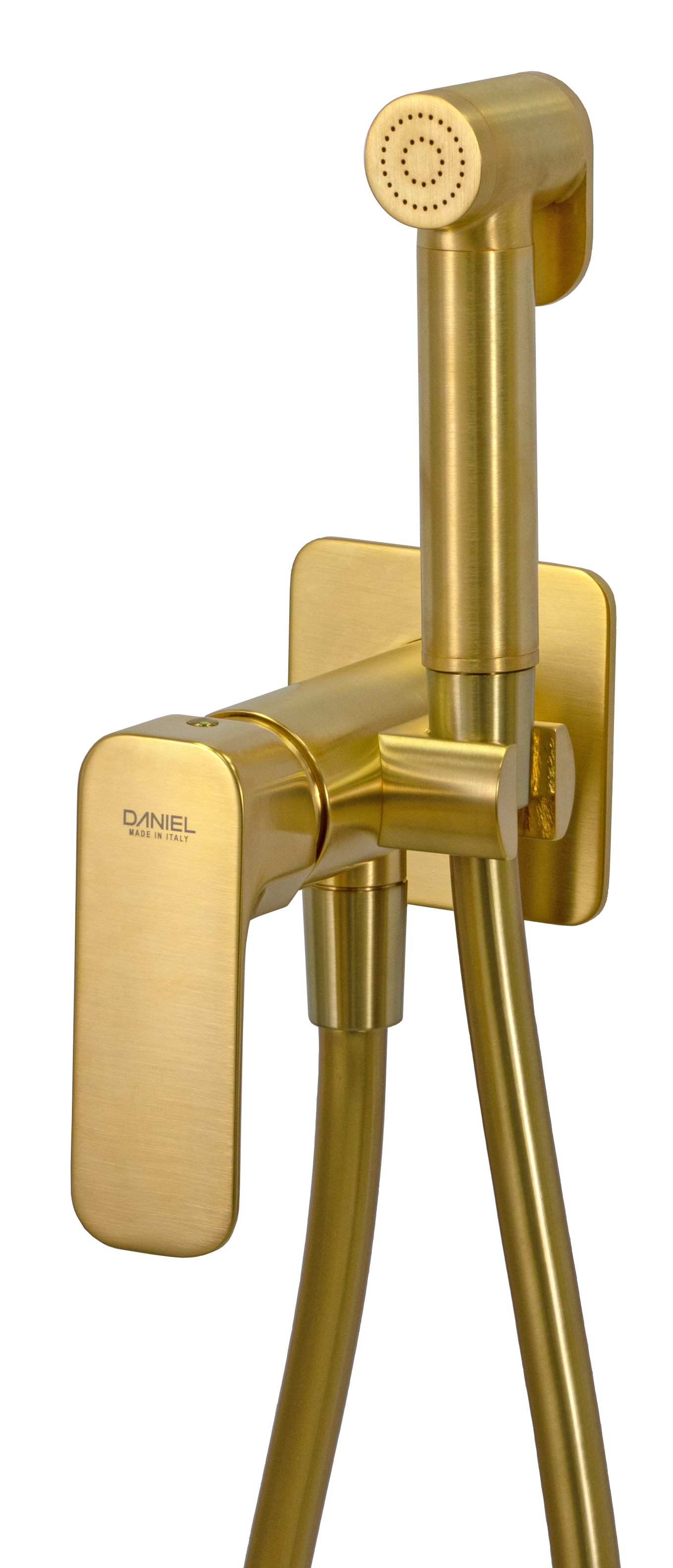 Гигиенический душ со смесителем Daniel Tiara TA645BP4DCDP, золото брашированное