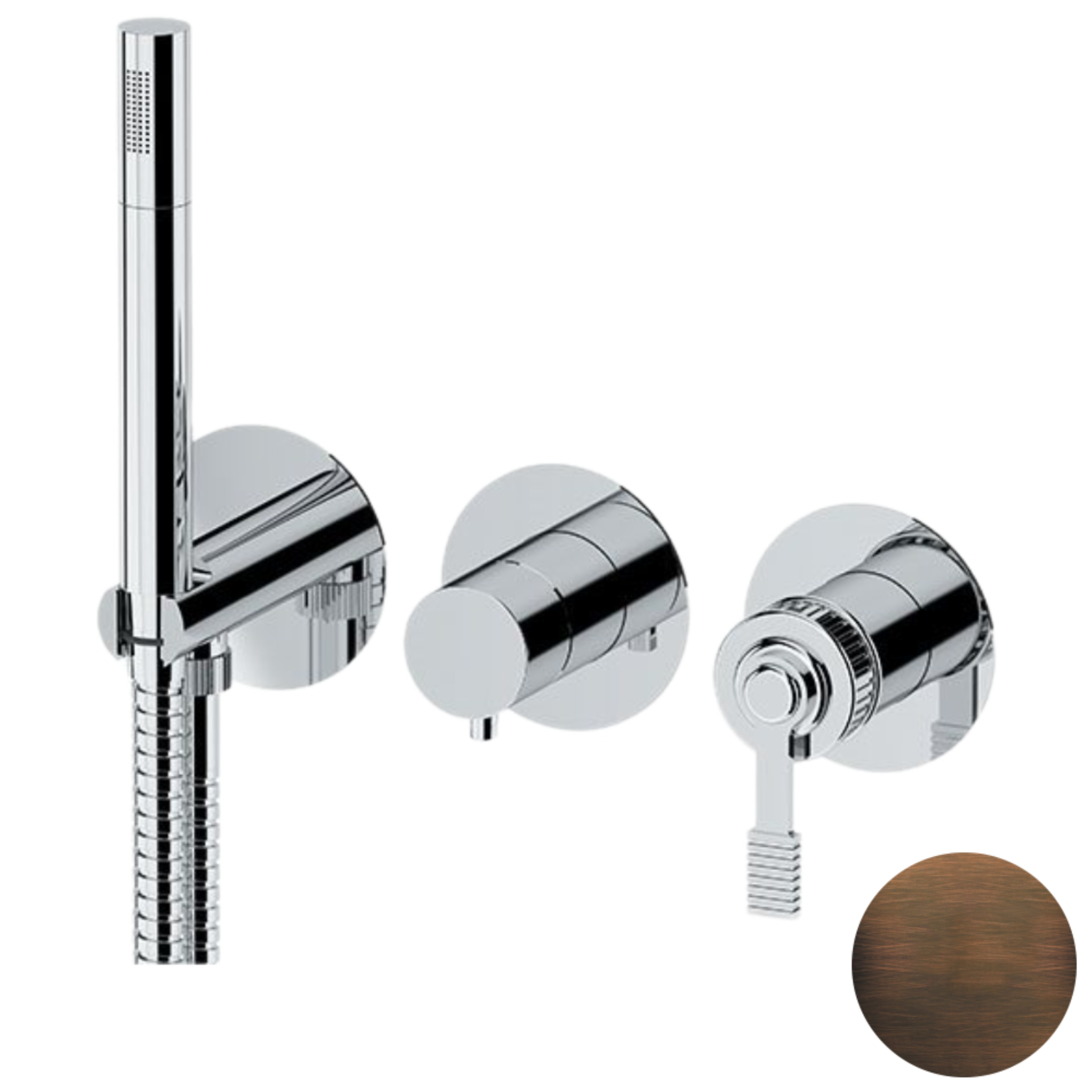 Смеситель для душа Remer Atelier AL97D2PWBBR, бронза масляная