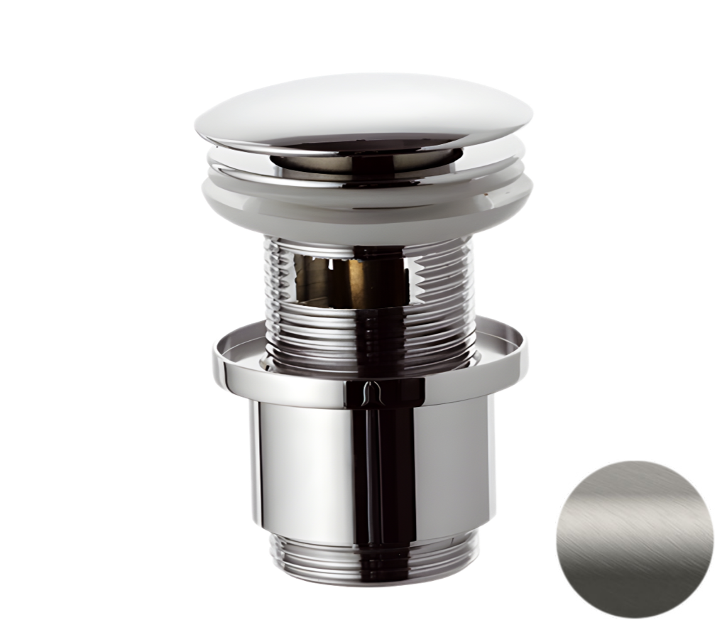 Донный клапан с переливом 1”1/4 Remer 905CC2114NPO, никель матовый брашированный