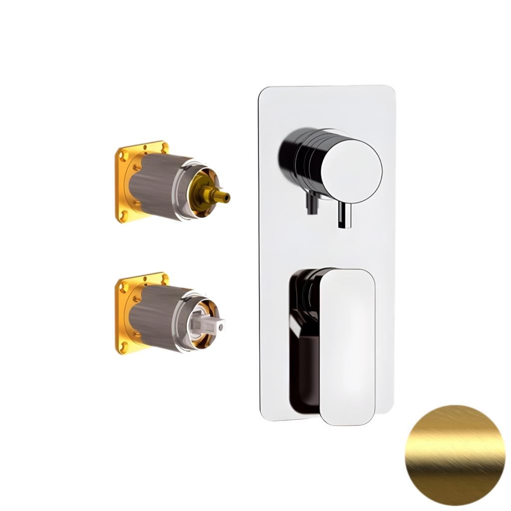 Смеситель для душа Daniel Tiara TA612D3KBDP, золото брашированное