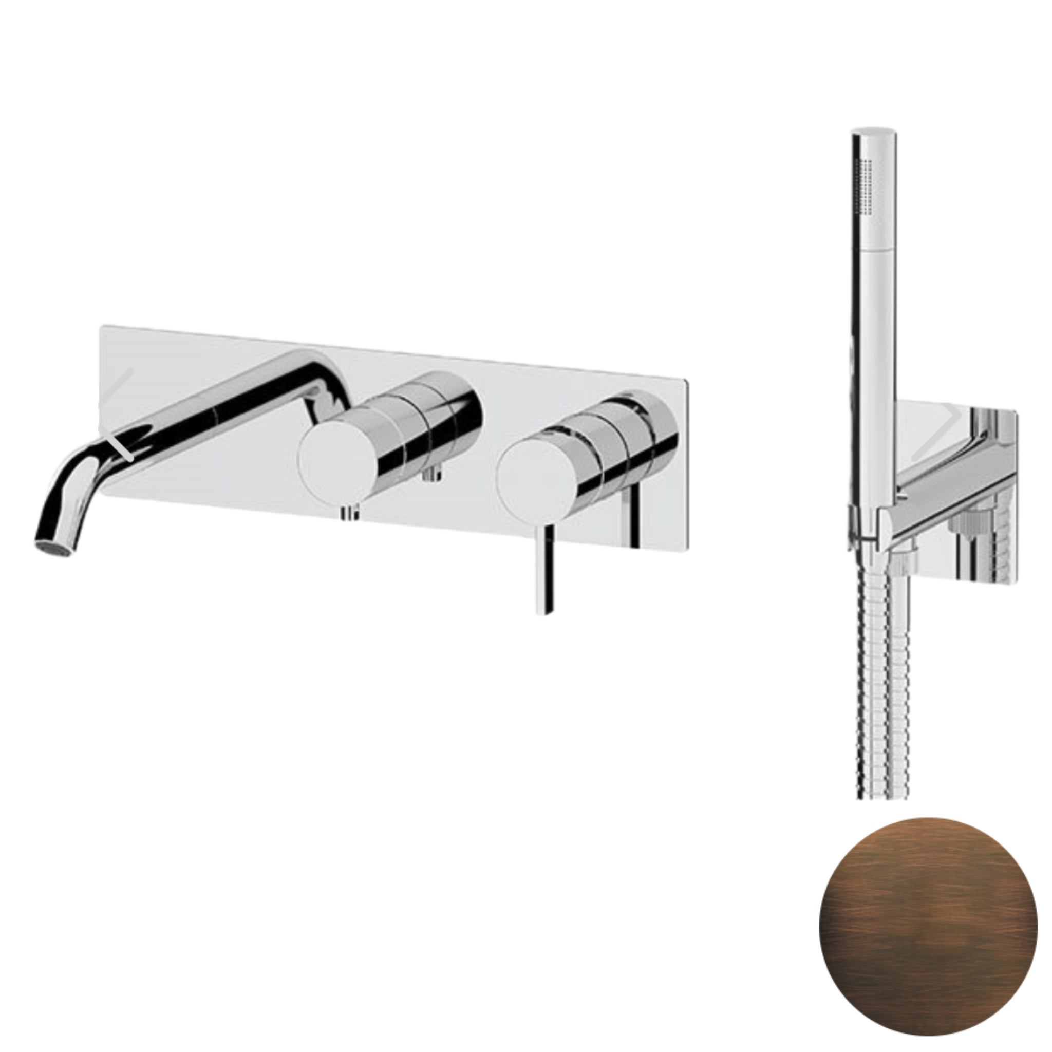 Смеситель для ванны Remer Metrica MC53D2WBBR, бронза масляная