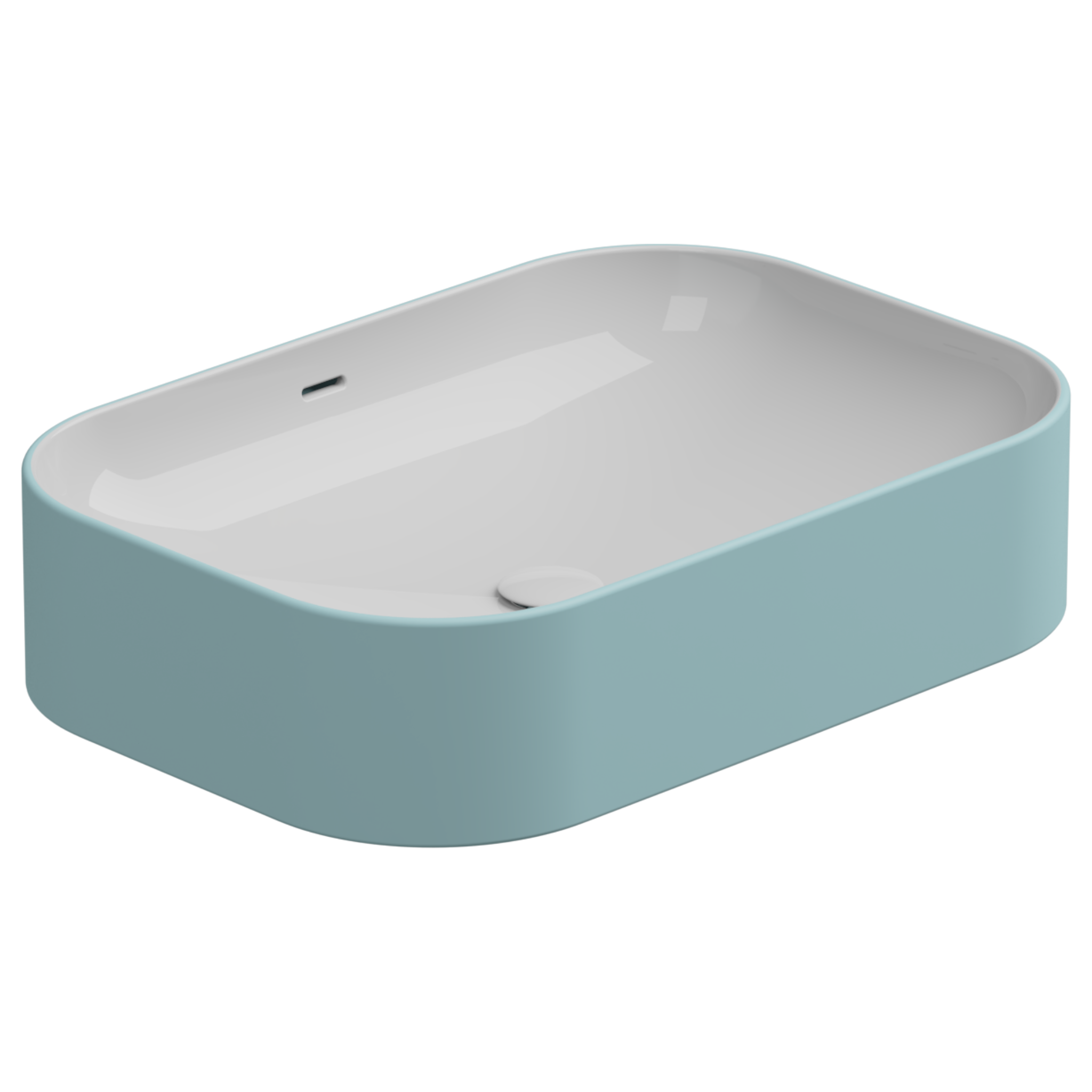 Раковина накладная биколор 60x42 см GSG Ceramic Design Easy EALAVTP60BI000/037, White/Ice Matt