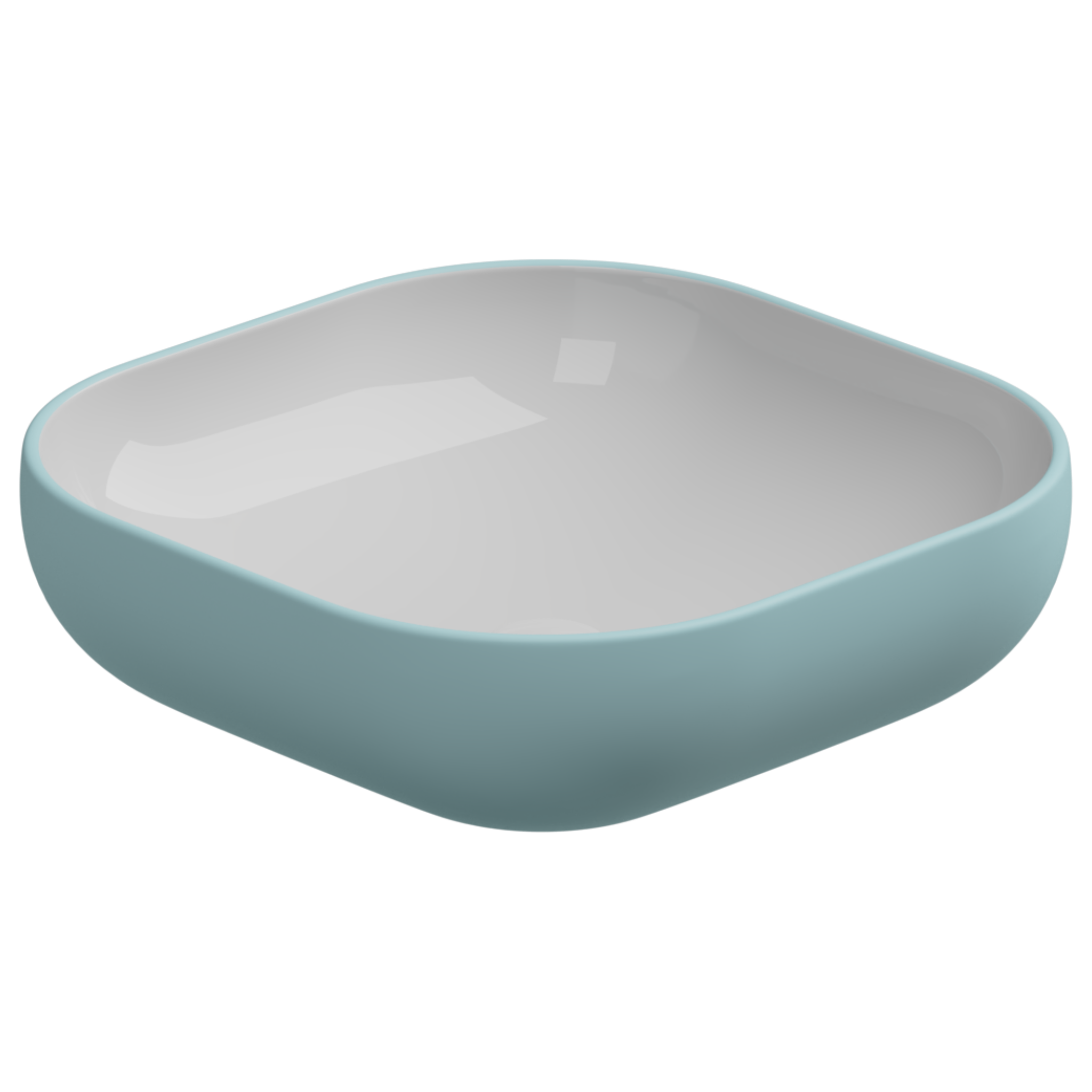 Раковина накладная биколор 45 см GSG Ceramic Design Easy EALAVQU45BI000/037, White/Ice Matt