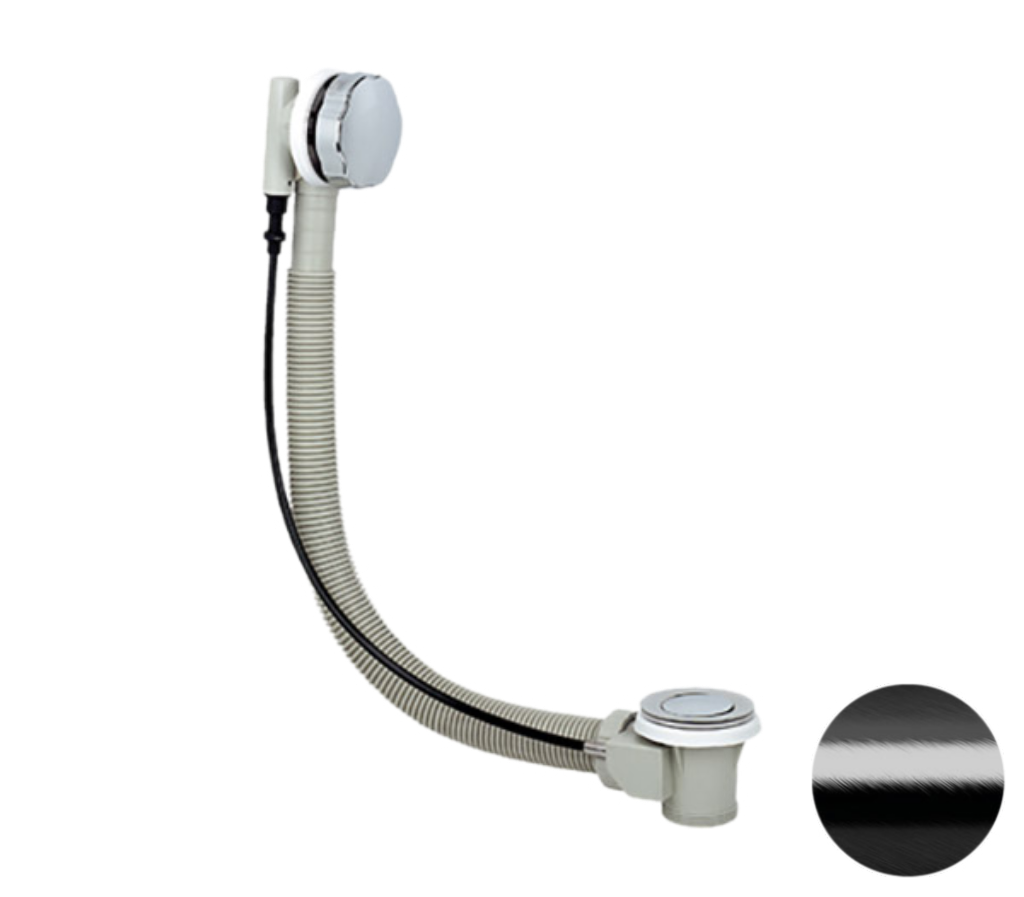 Слив-перелив полуавтоматический для ванны Remer 96PCFP, черный брашированный хром