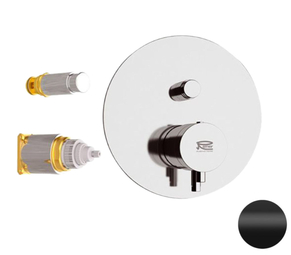 Смеситель термостатический для душа Remer Elegance NT09KBNO, черный матовый