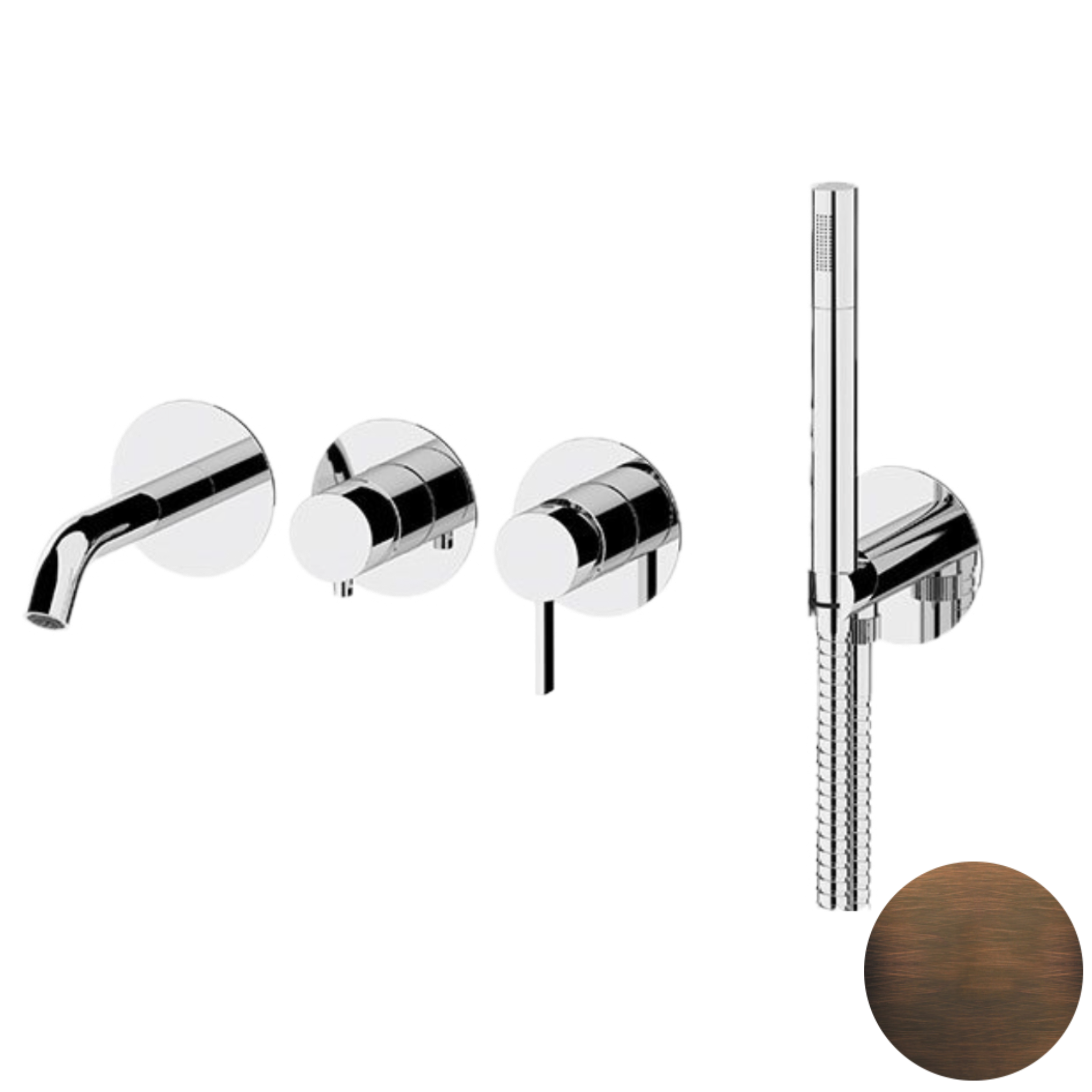 Смеситель для ванны Remer Metrica MC53D2PWBBR, бронза масляная