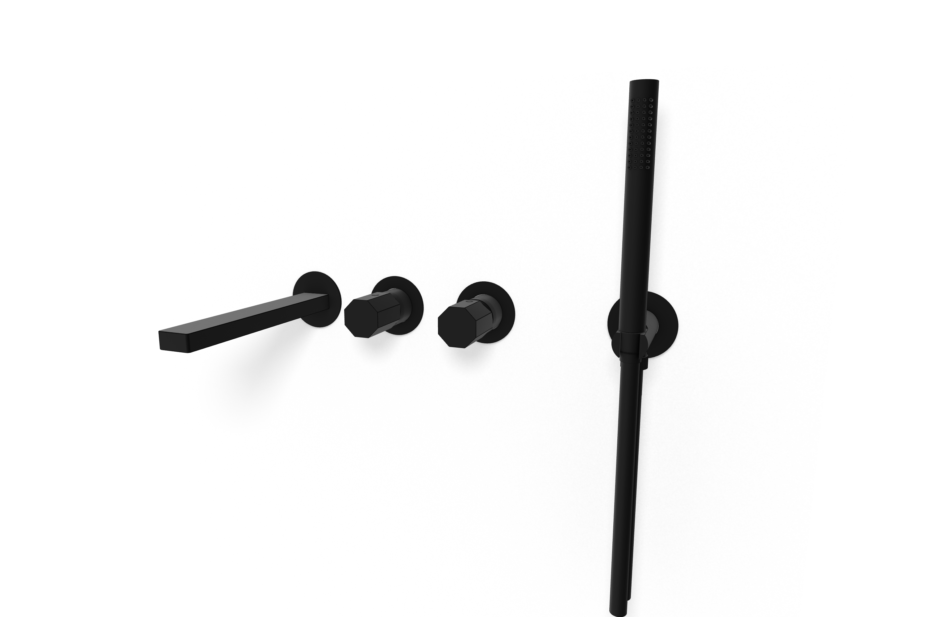 Смеситель для ванны Remer Ottagono ON53D2PWBNO, черный матовый