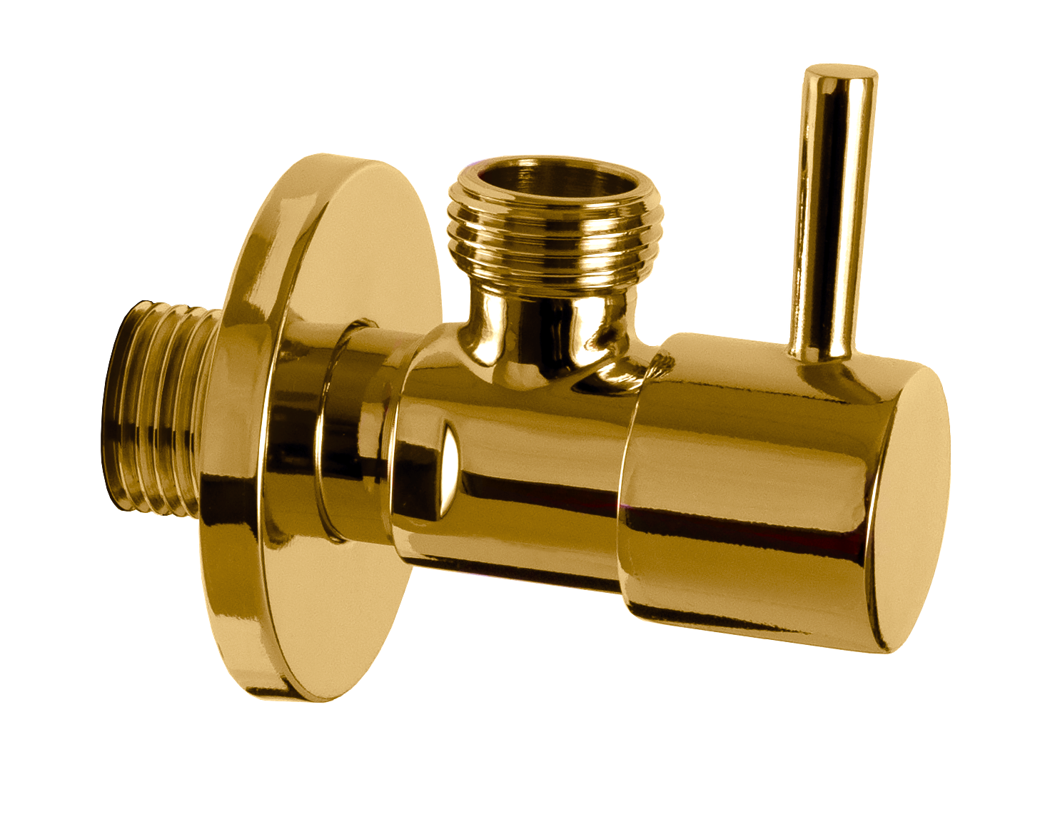 Запорный вентиль 1/2*1/2 Remer 128L1212DO, золото глянцевое