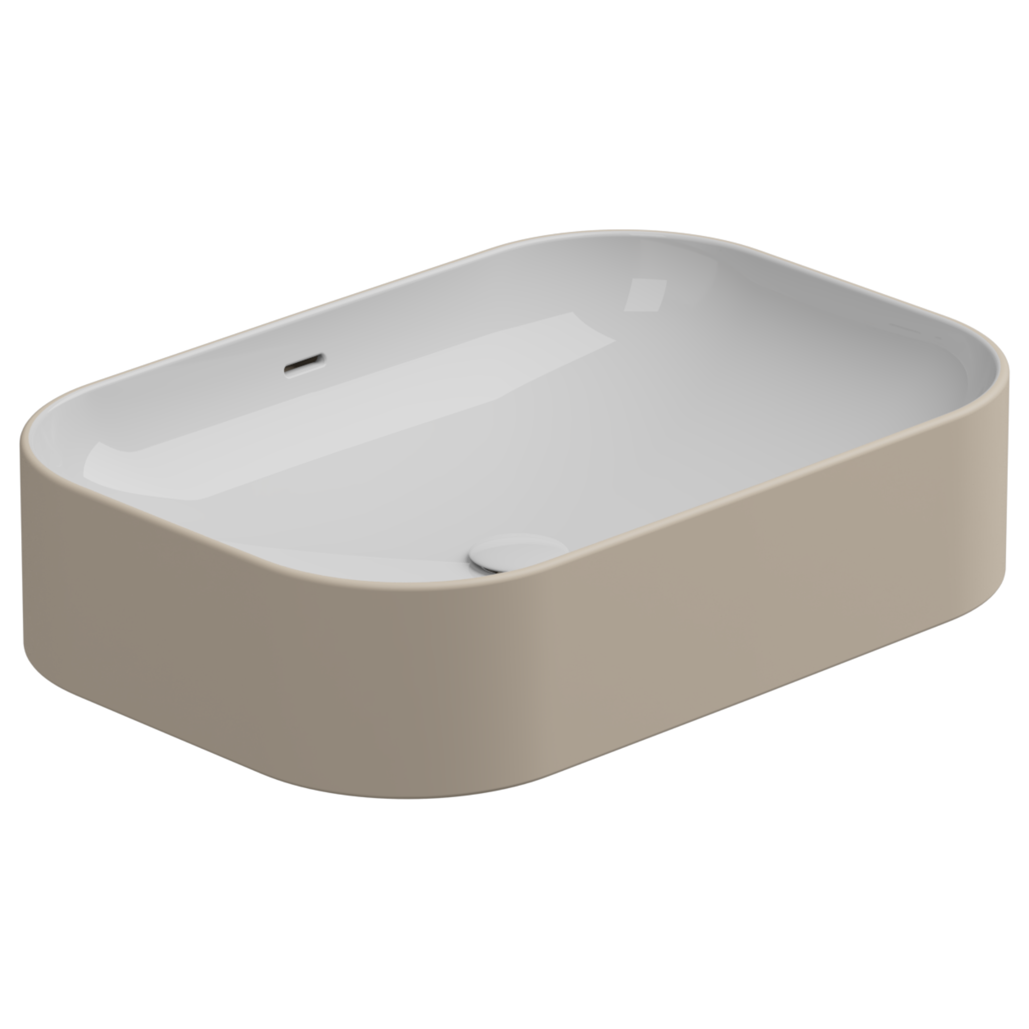 Раковина накладная биколор 60x42 см GSG Ceramic Design Easy EALAVTP60BI000/034, White/Sabbia Matt