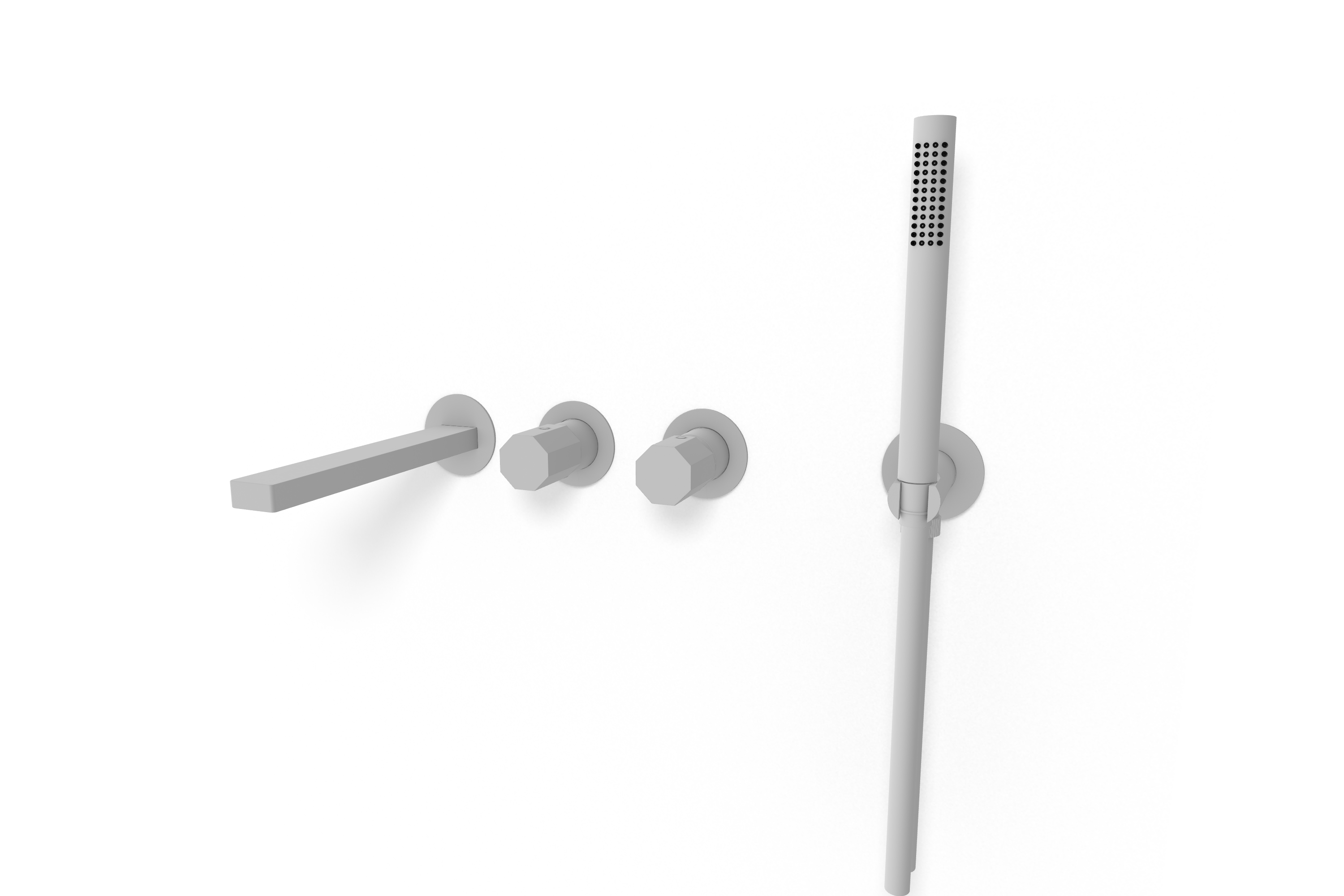 Смеситель для ванны Remer Ottagono ON53D2PWBBO, белый матовый